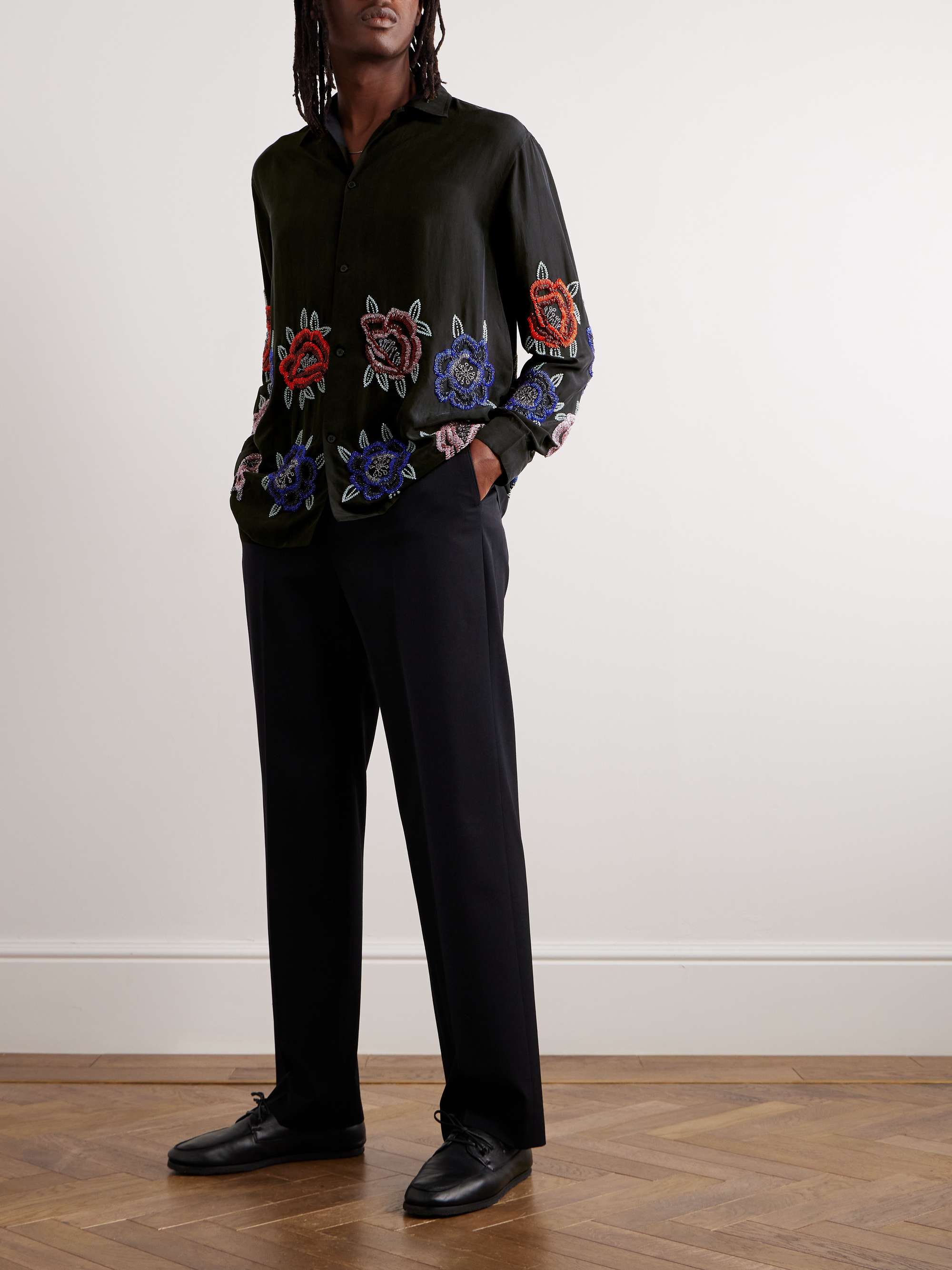 Saint laurent on sale poppy shirt
