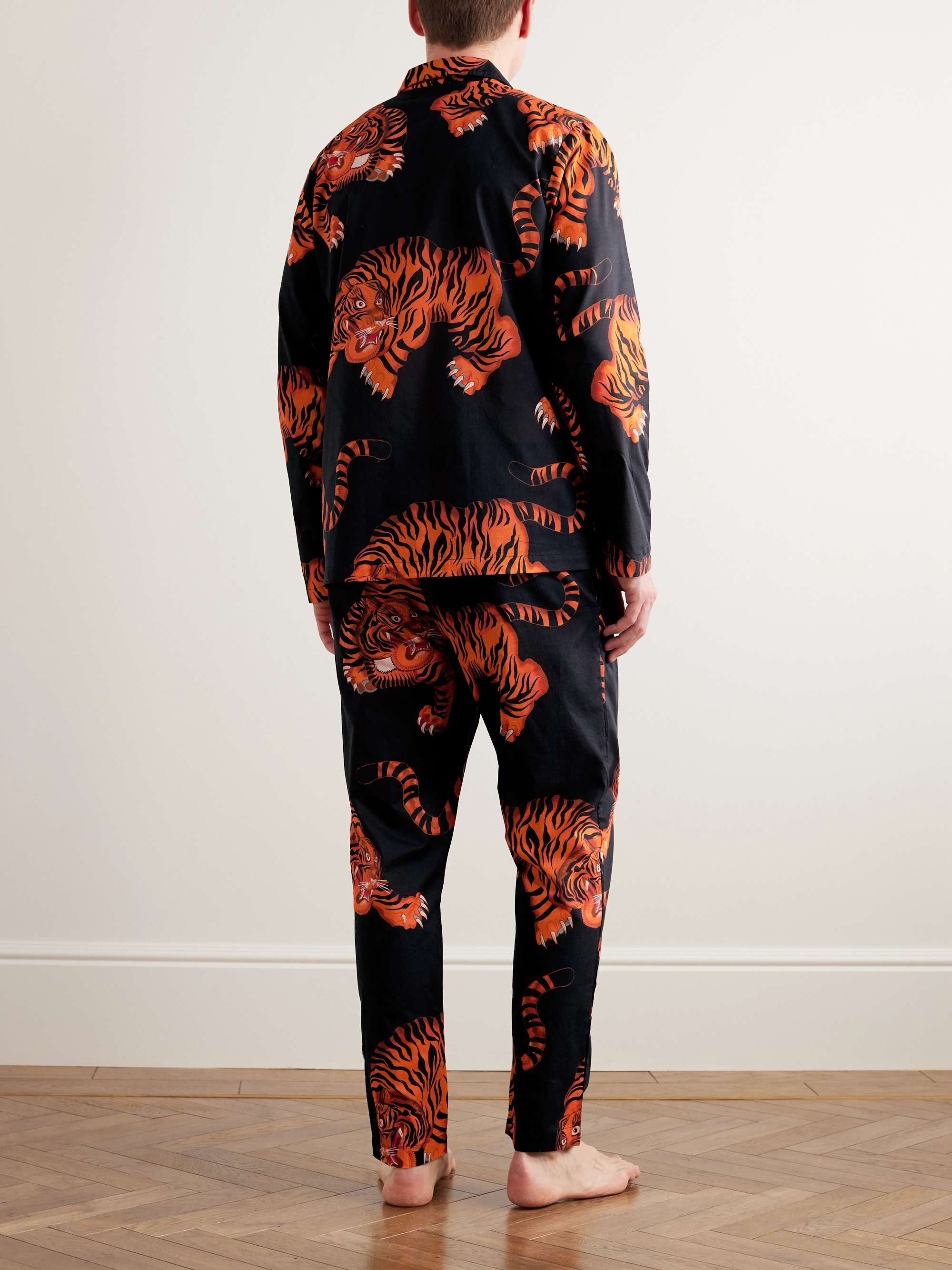 DESMOND & DEMPSEY Rayas Printed Cotton Pyjama Set