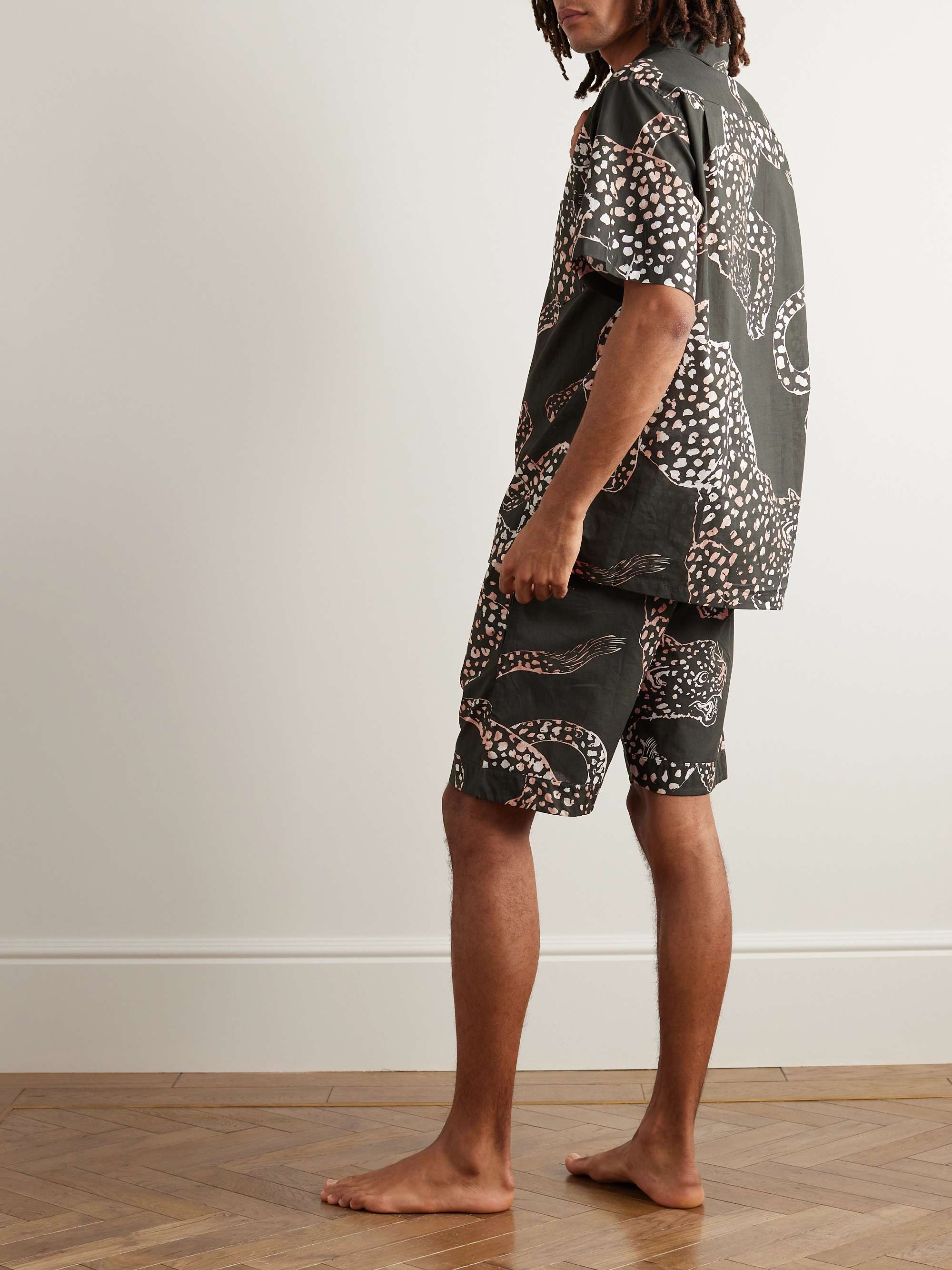 DESMOND & DEMPSEY Printed Cotton Pyjama Set