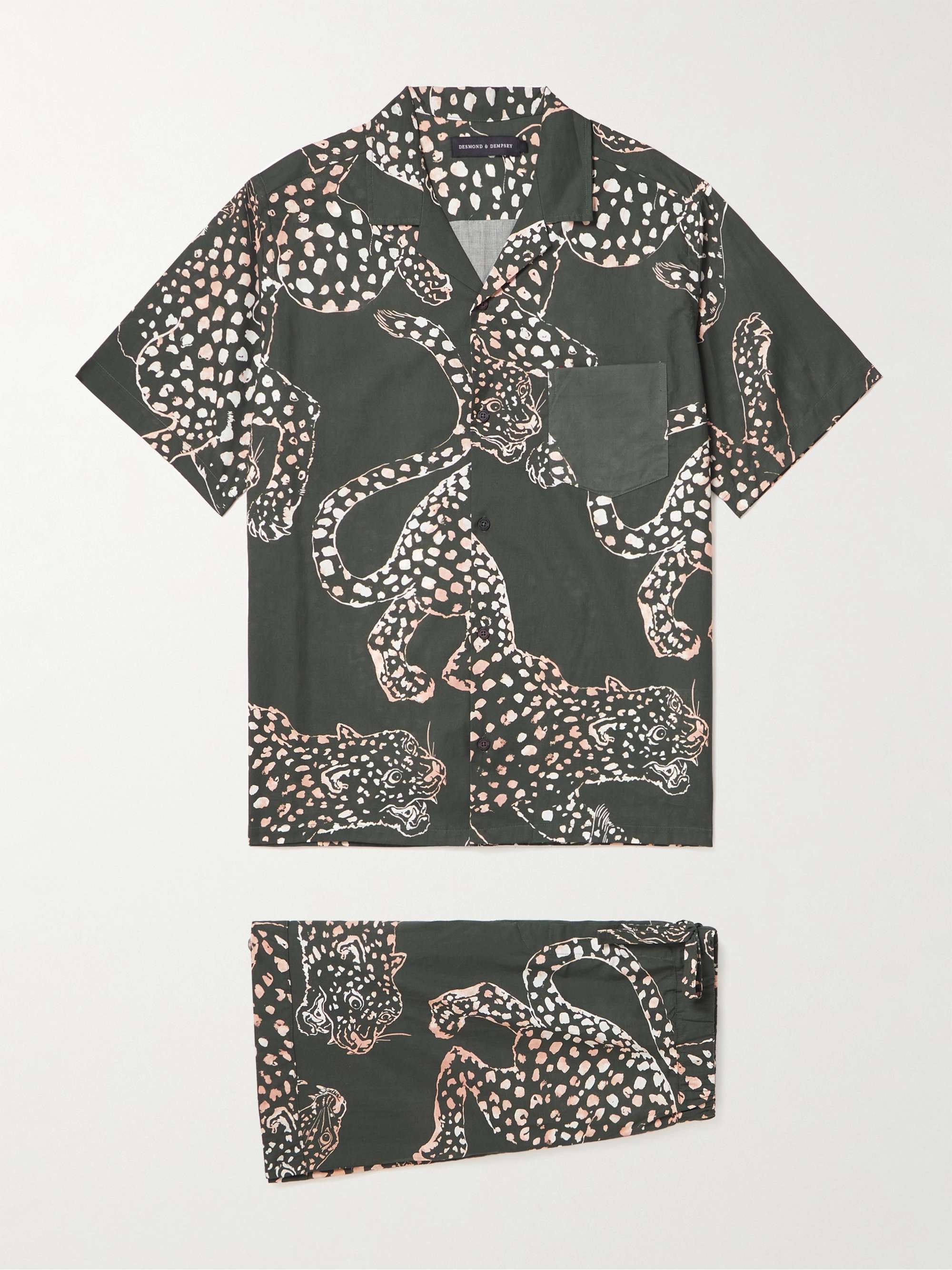 DESMOND & DEMPSEY Printed Cotton Pyjama Set