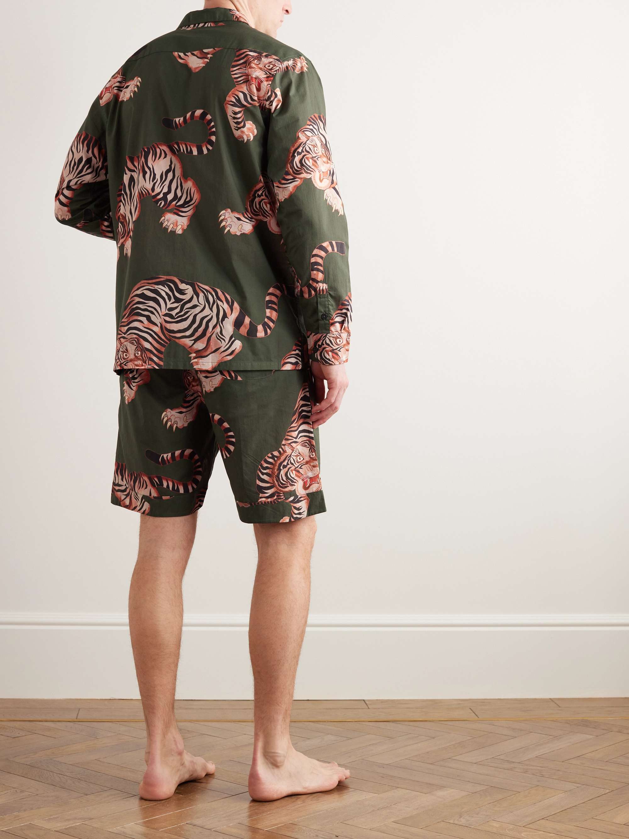 DESMOND & DEMPSEY Cuban Printed Cotton Pyjama Set