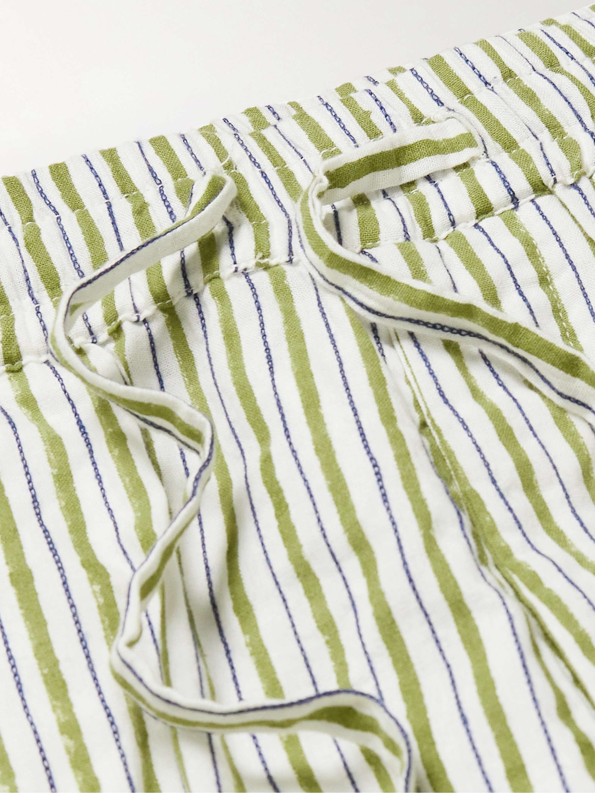 SMR DAYS Malibu Straight-Leg Striped Organic Cotton Drawstring Trousers