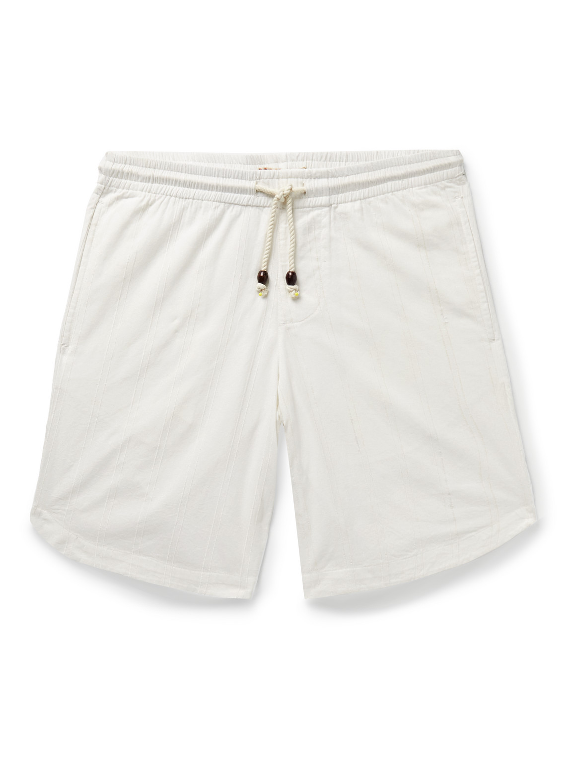 Hiri Straight-Leg Striped Organic Cotton Drawstring Shorts