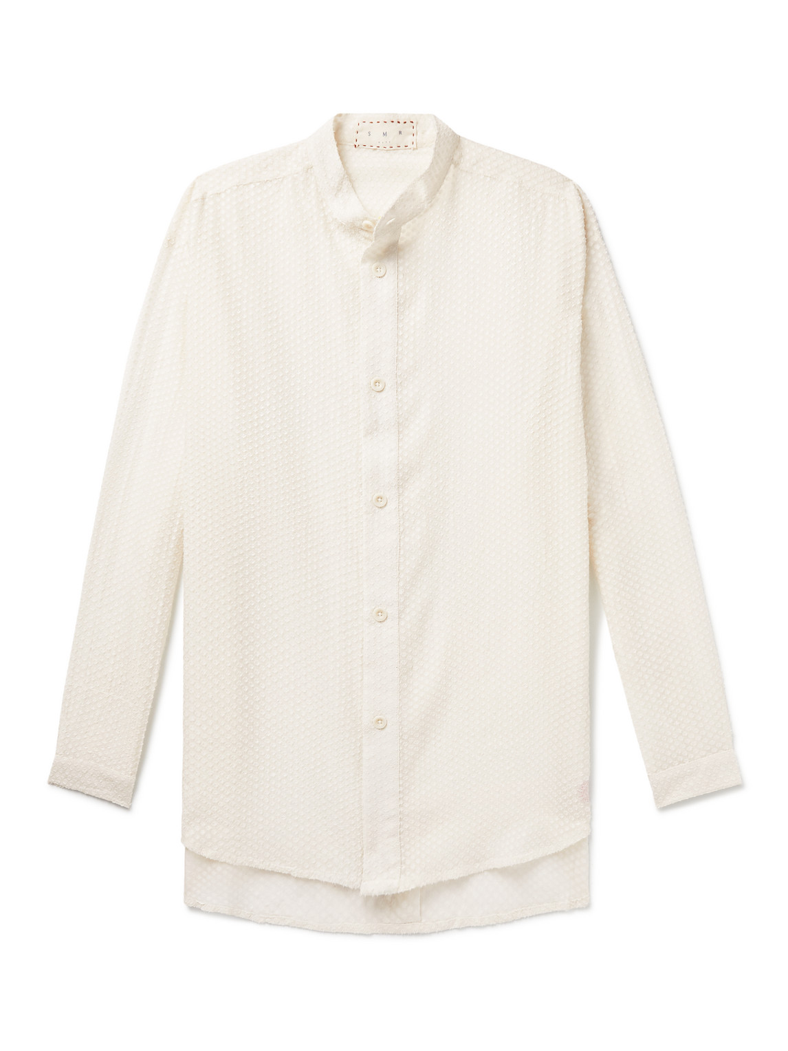 Tulum Grandad-Collar Fil-Coupé Cotton Shirt