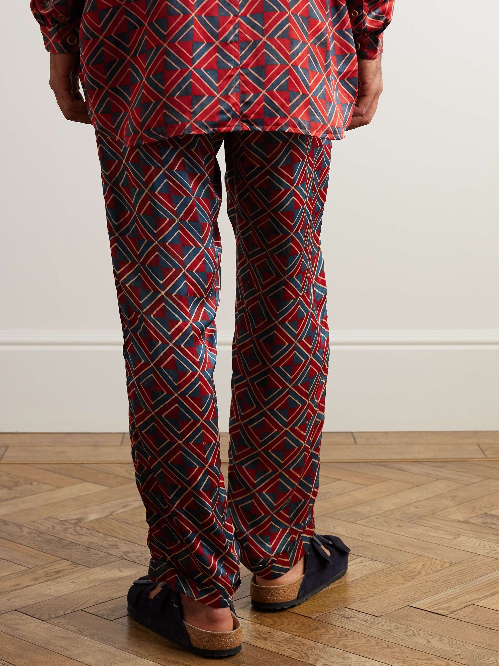 SMR DAYS Carbo Straight-Leg Checked Cotton Trousers