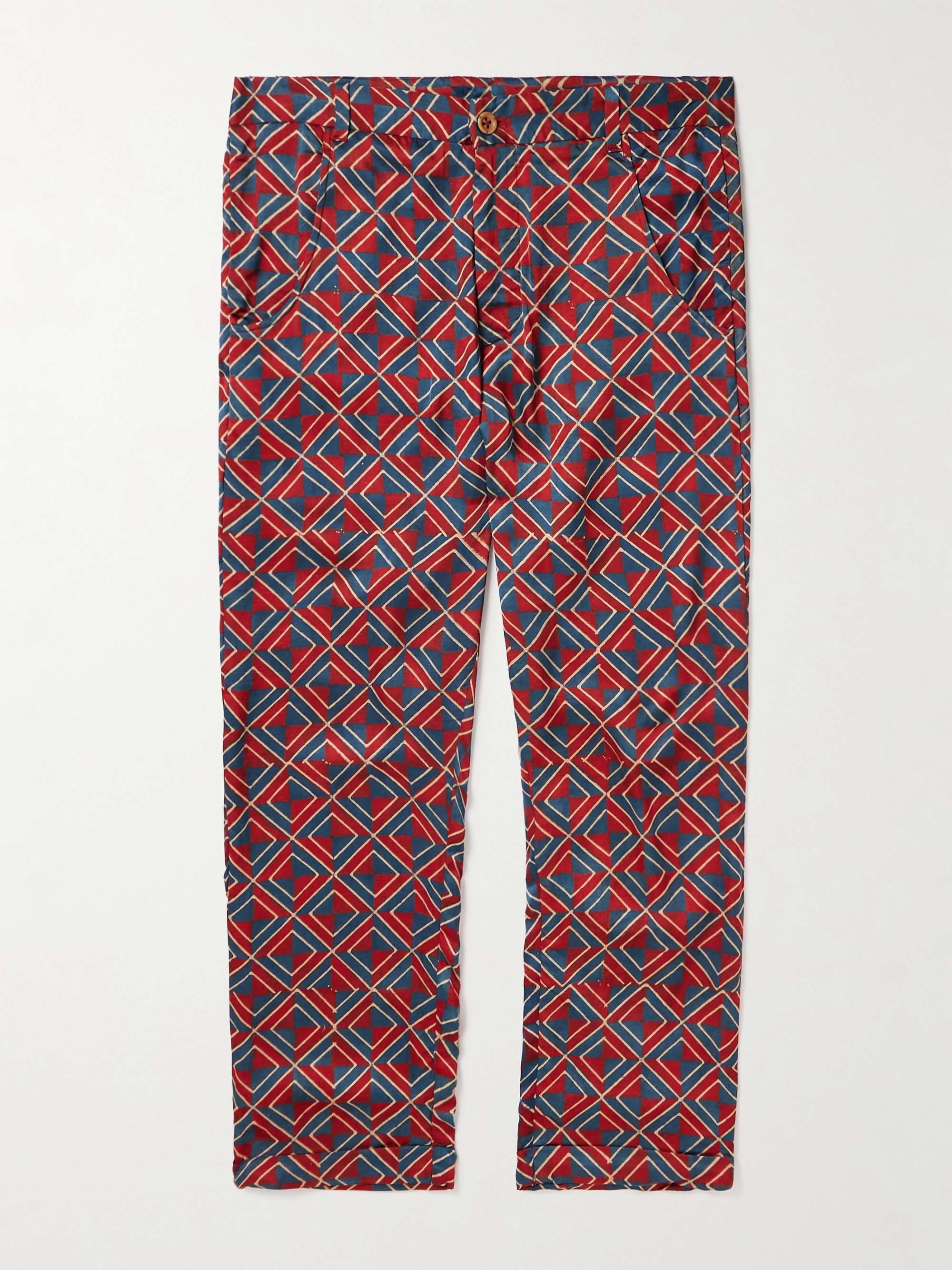SMR DAYS Carbo Straight-Leg Checked Cotton Trousers