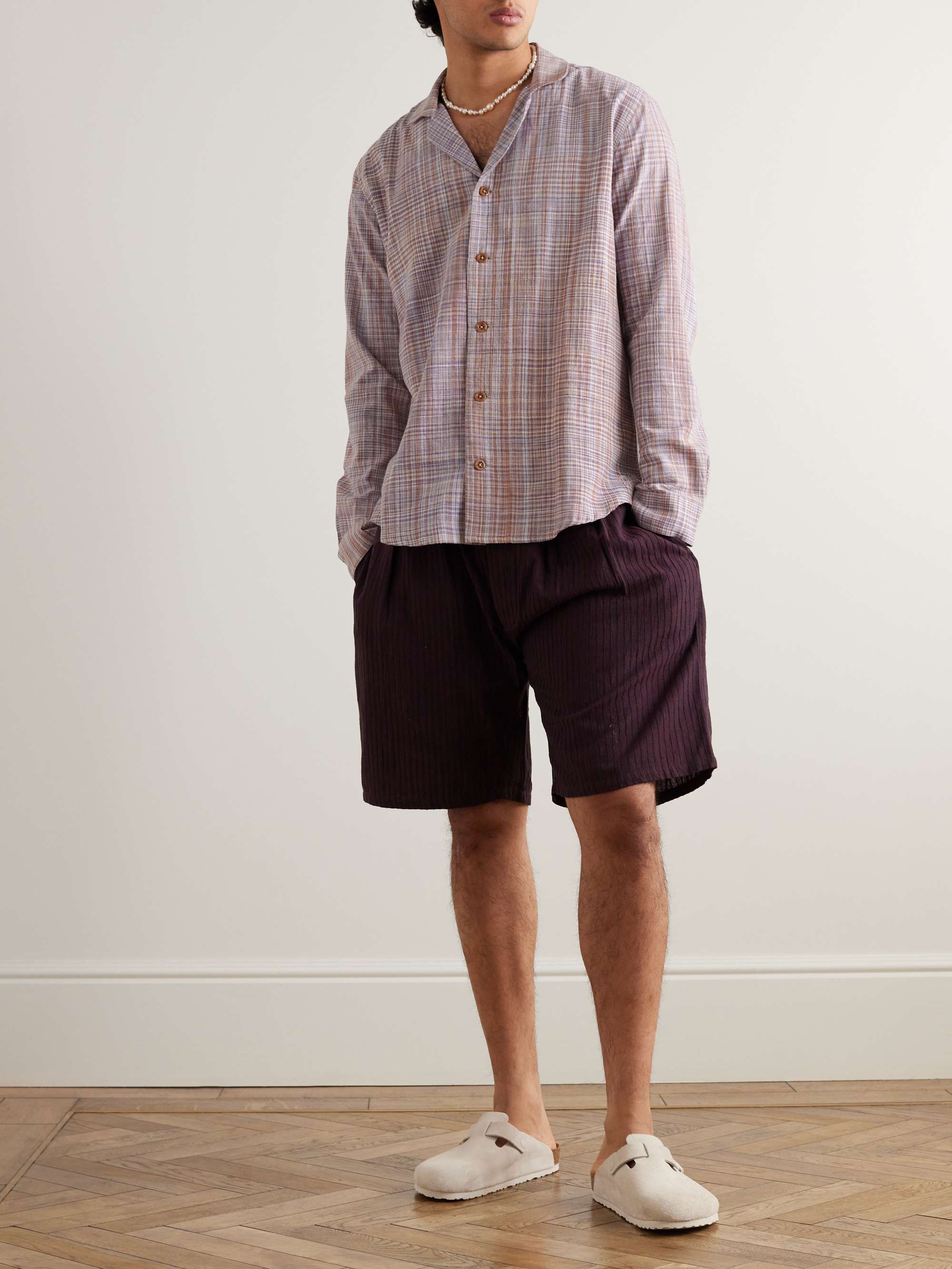 SMR DAYS Paloma Camp-Collar Striped Organic Cotton Shirt