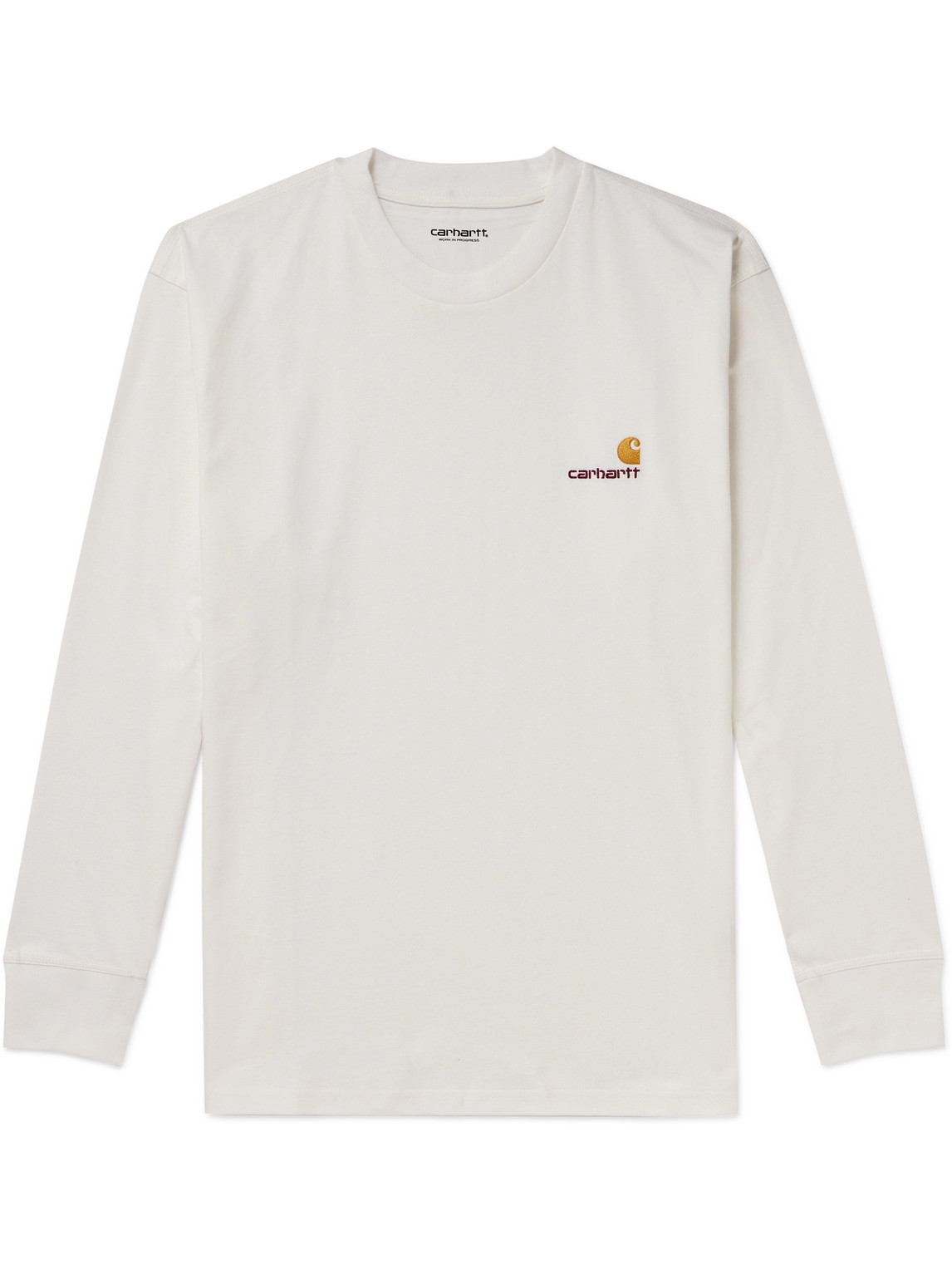 Carhartt American Script Logo-embroidered Cotton-jersey T-shirt In White