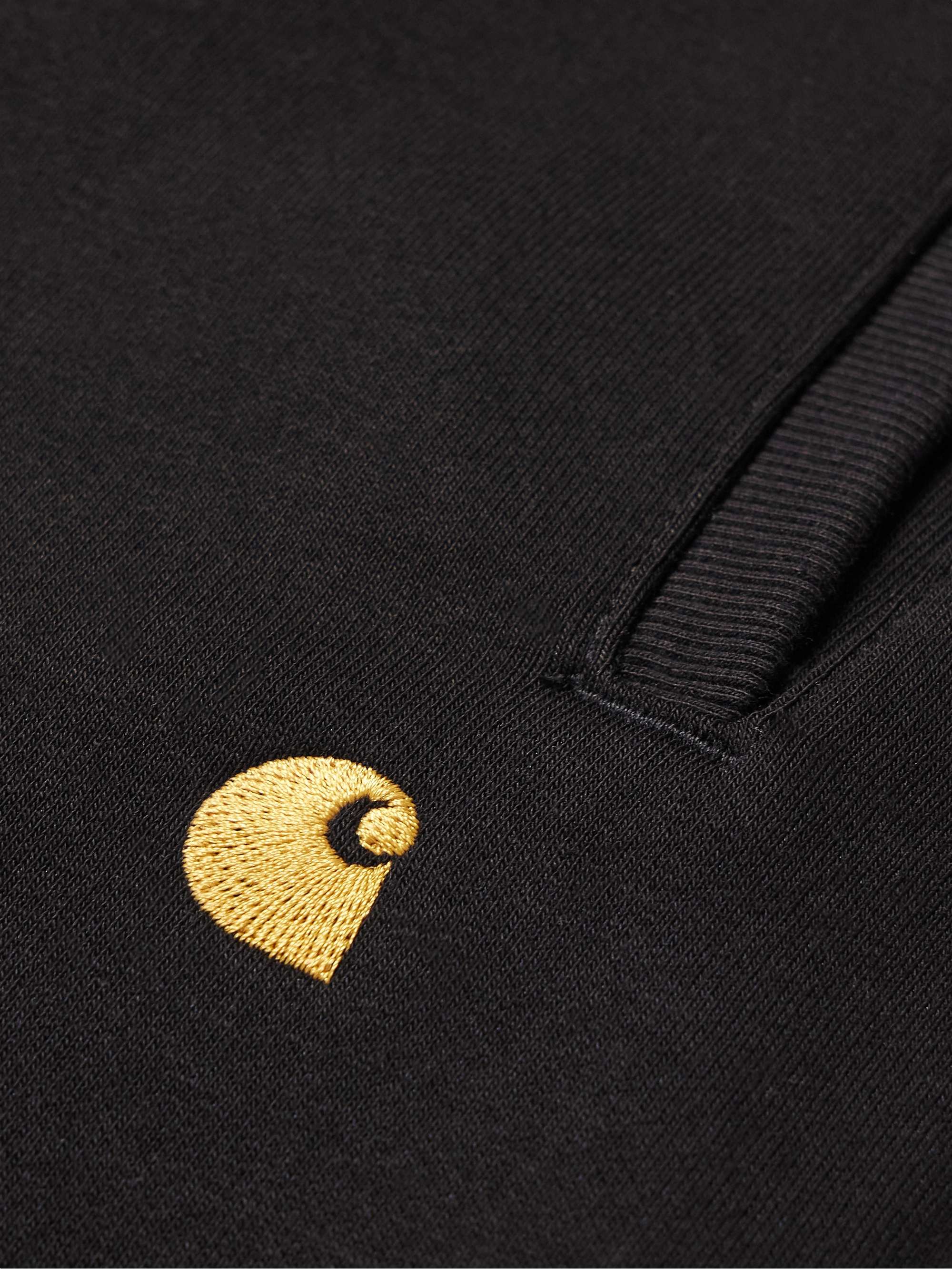 CARHARTT WIP 체이스 스트레이트 로고 자수 코튼 혼방 저지 쇼츠