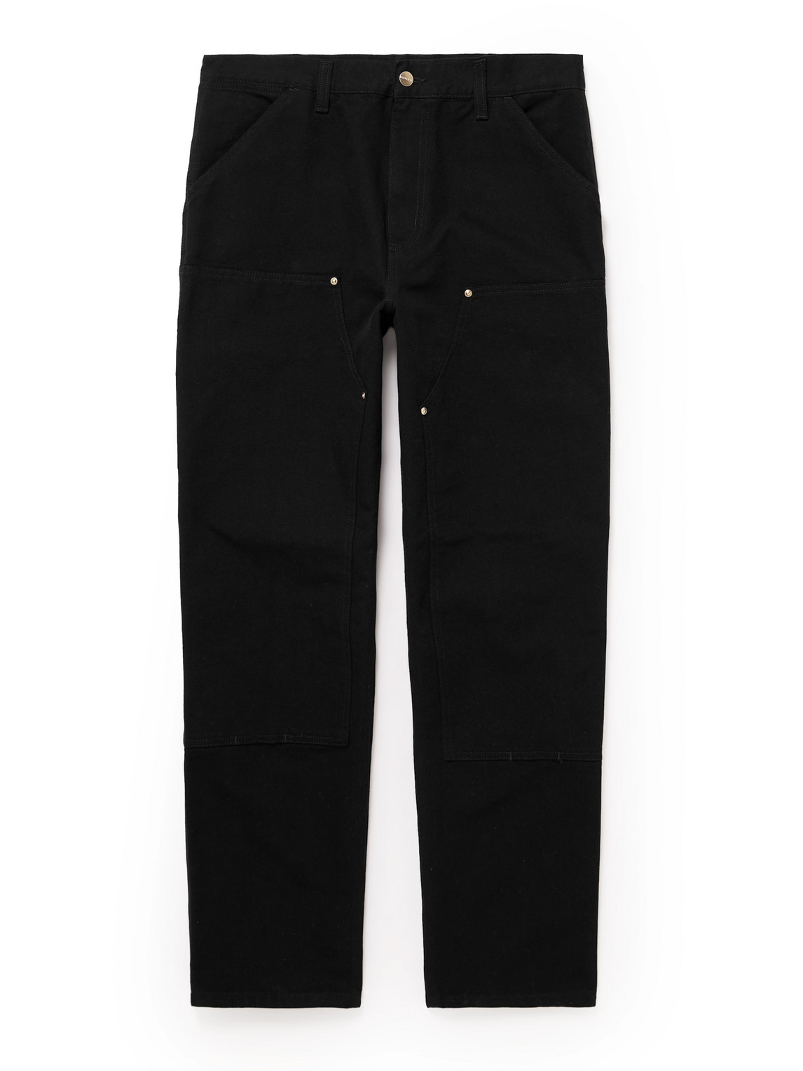 Carhartt Nash Straight-leg Panelled Cotton-canvas Trousers In Black