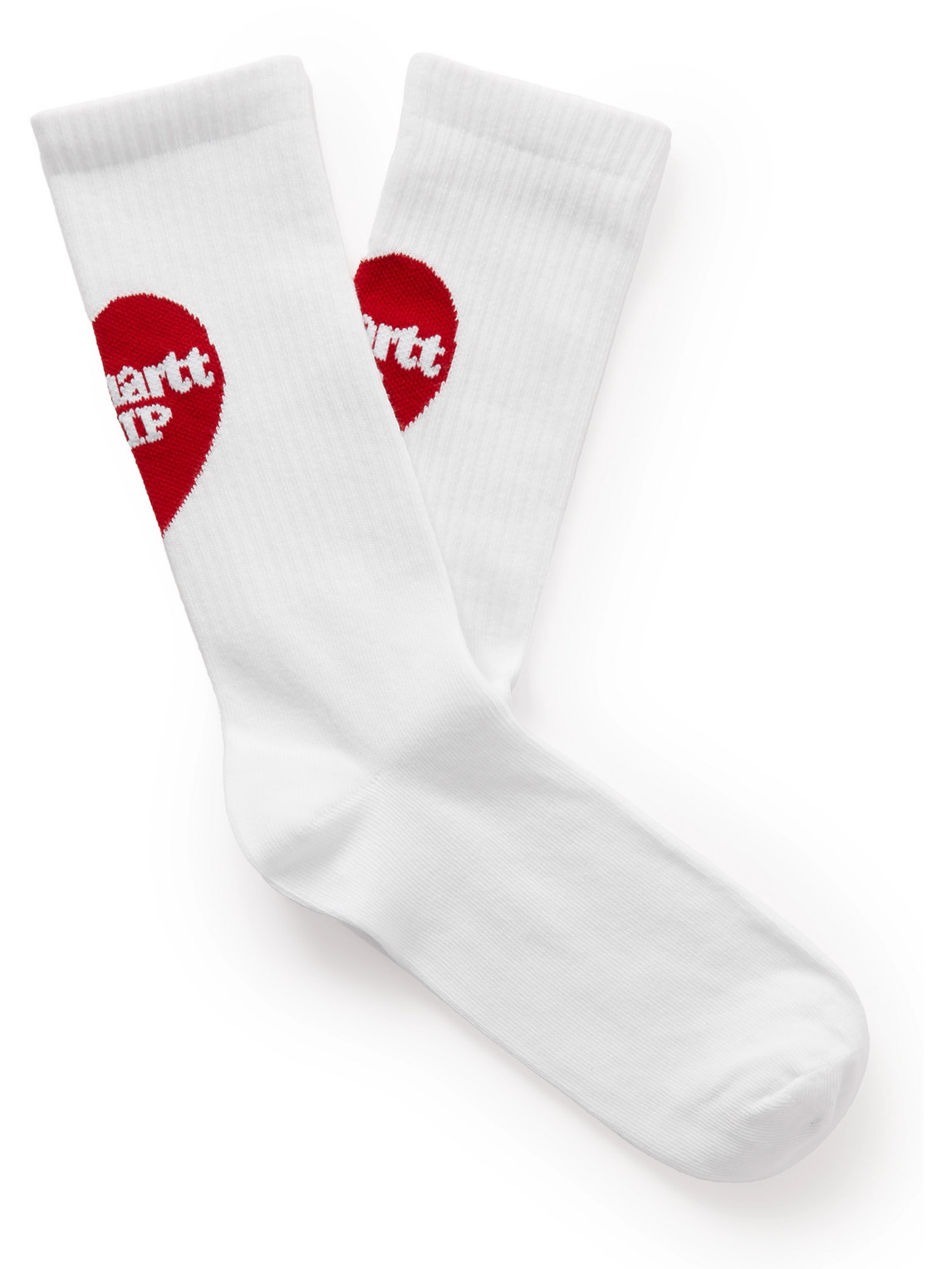 Carhartt WIP Heart Logo-Jaquard Ribbed Cotton-Blend Socks