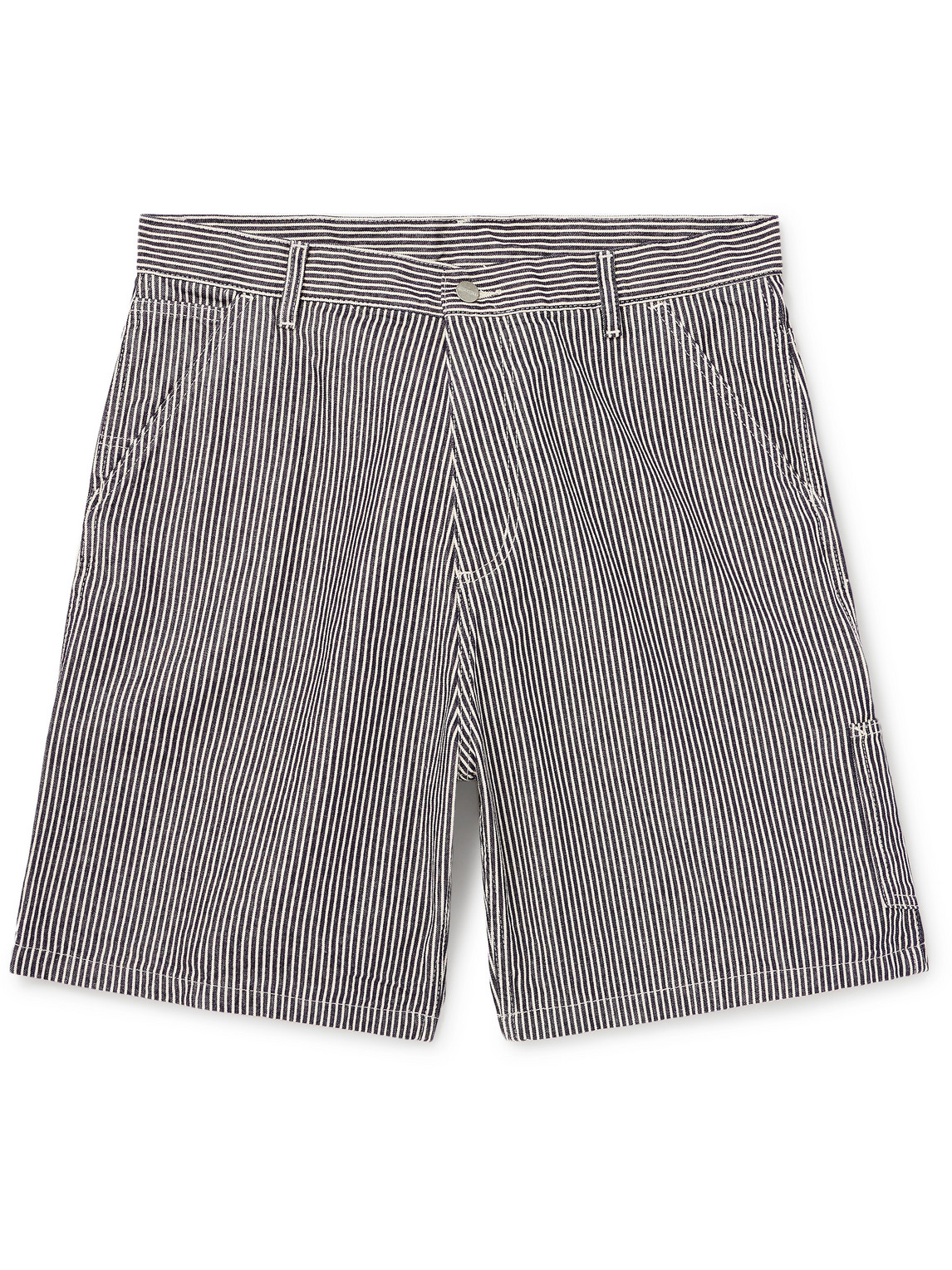 Carhartt Wip  Terrell Single Knee Blue Striped Bermuda Shorts In Blue