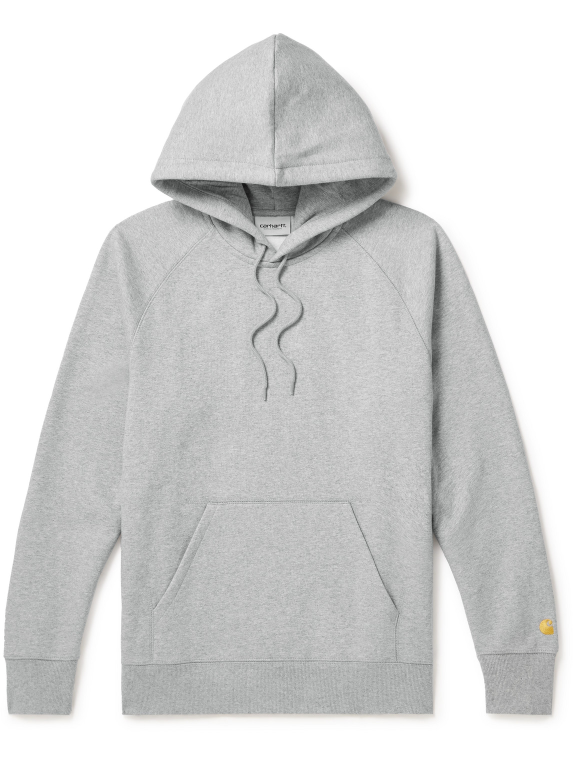 Shop Carhartt Chase Logo-embroidered Cotton-blend Jersey Hoodie In Gray