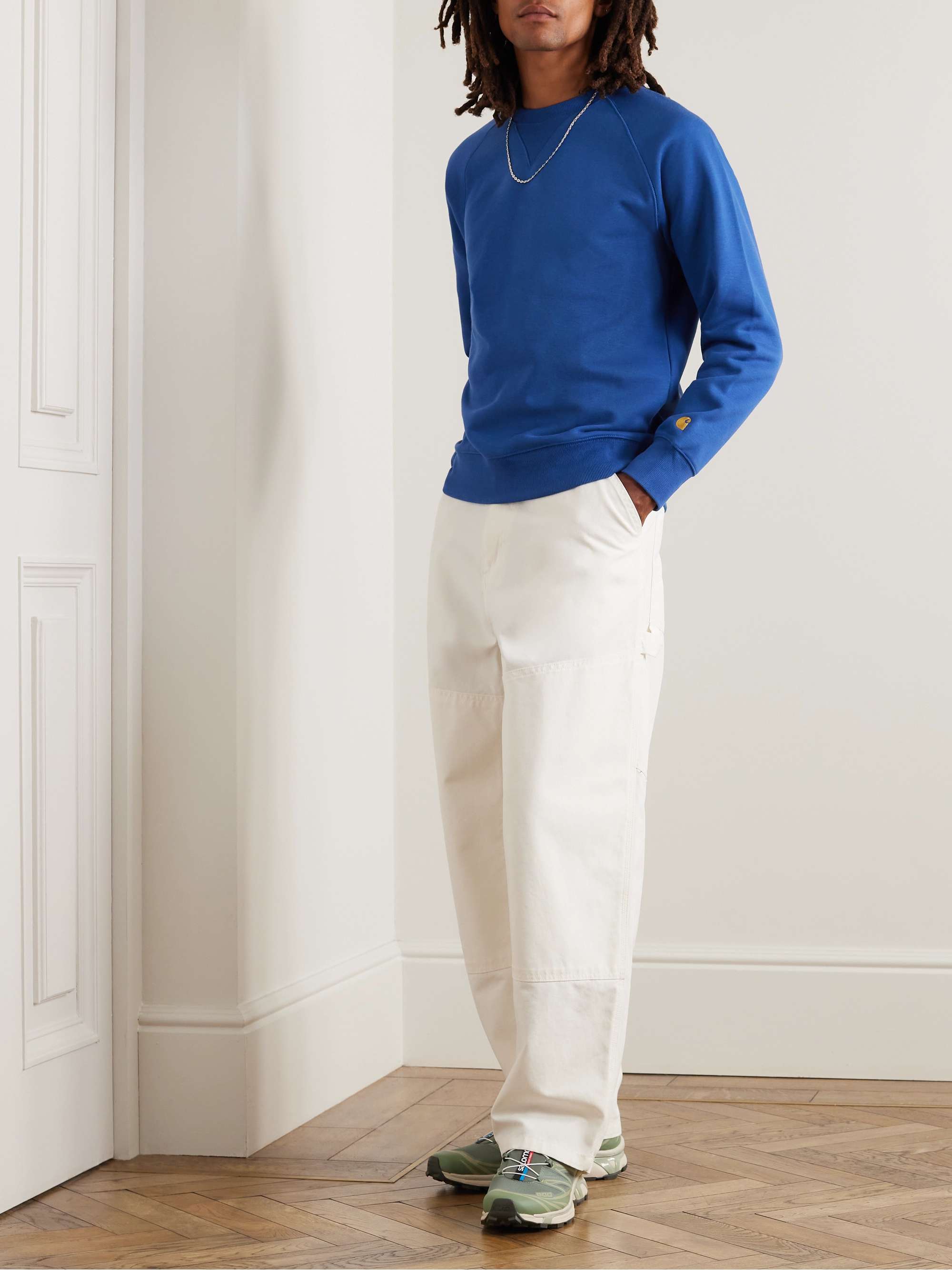 CARHARTT WIP Chase Logo-Embroidered Cotton-Blend Jersey Sweatshirt