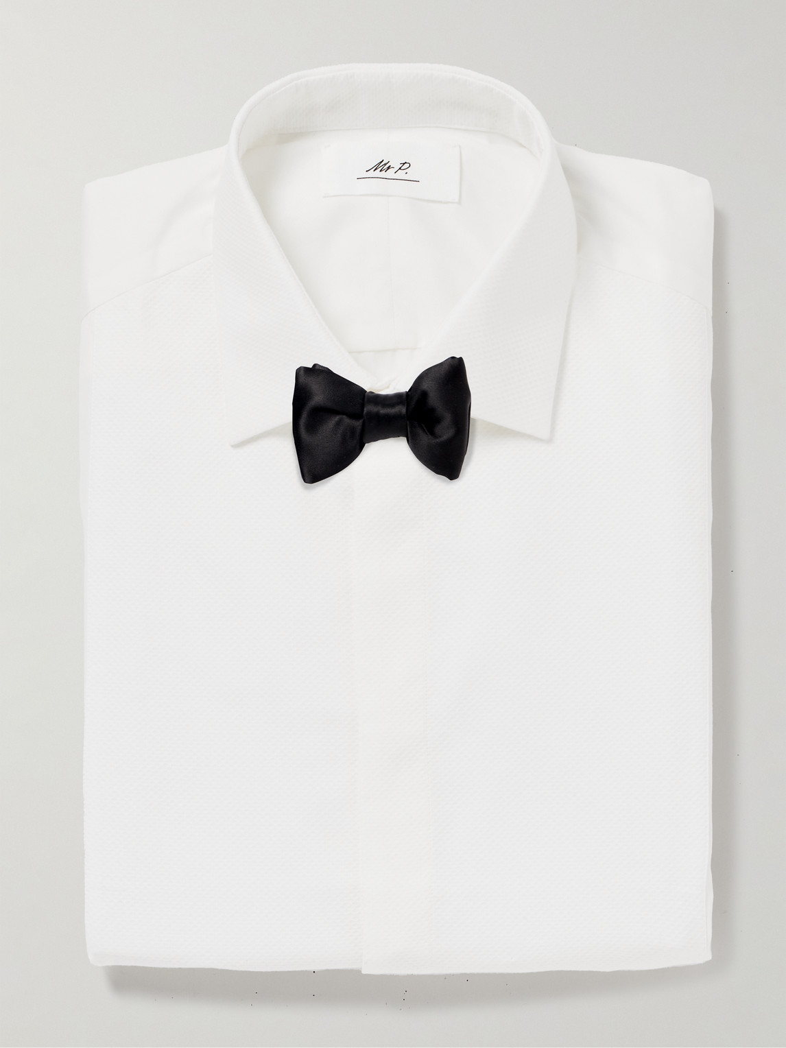 Mr P Cotton Bib-front Tuxedo Shirt In White