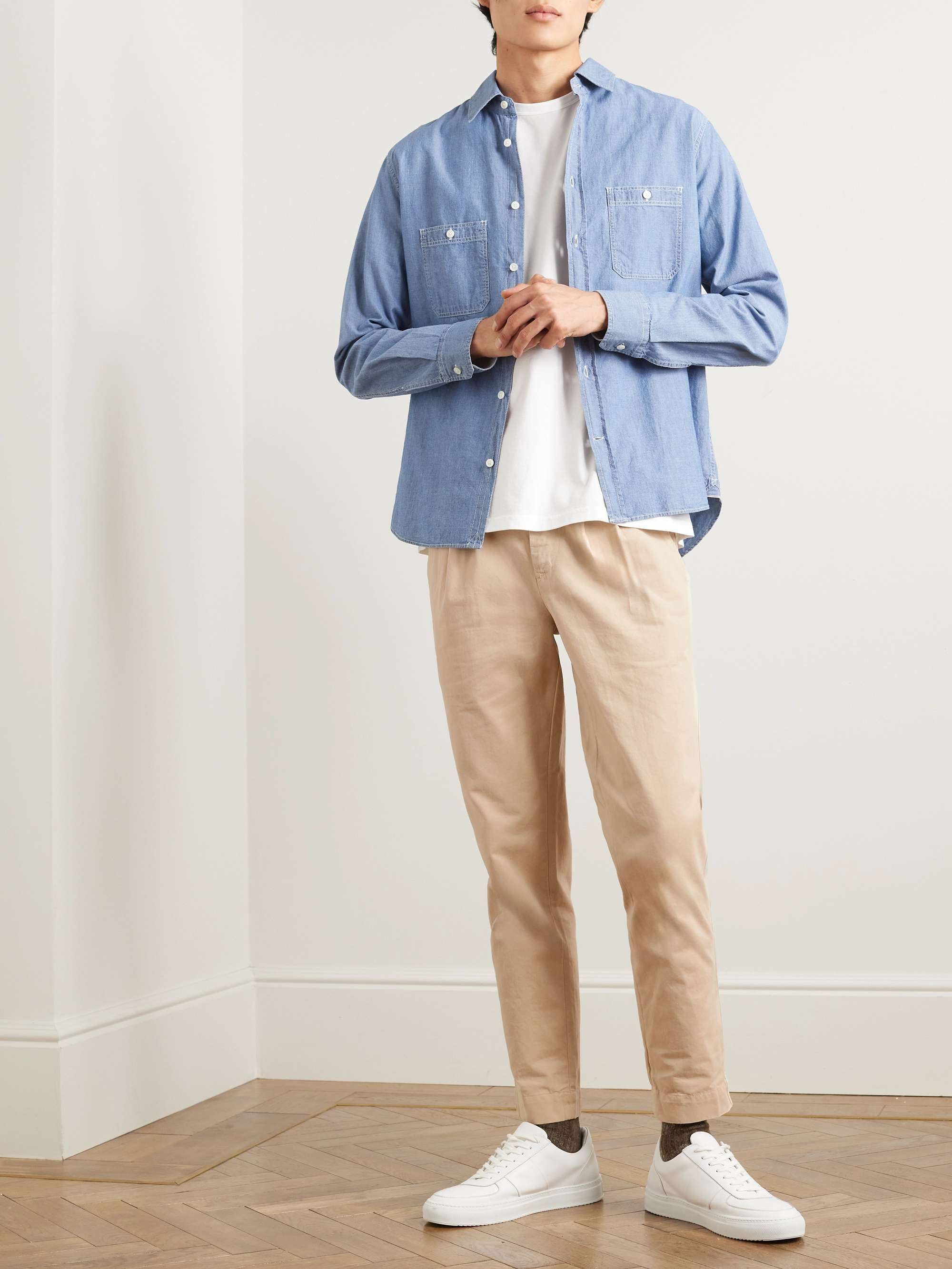 MR P. Tapered Pleated Cotton-Twill Trousers for Men | MR PORTER