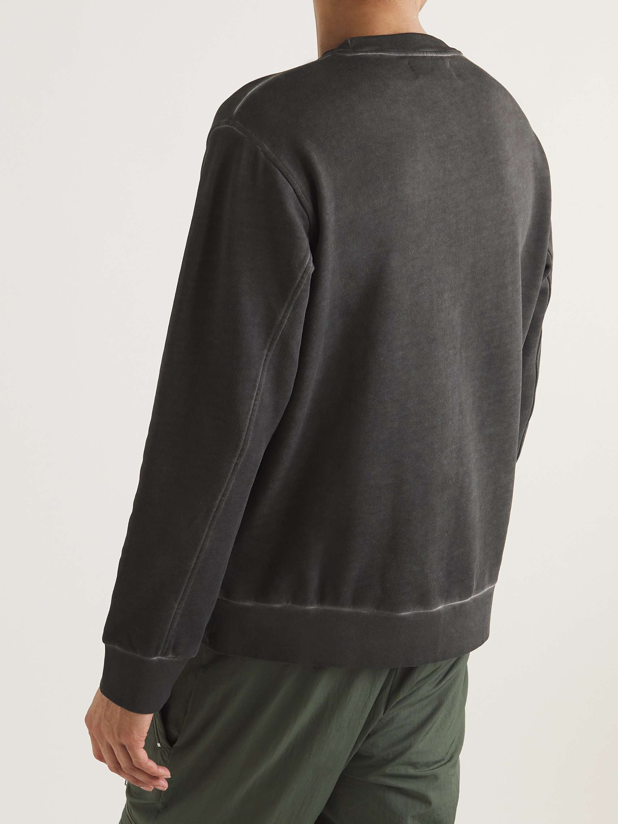 SAIF UD DEEN Cold-Dyed Logo-Print Cotton-Jersey Sweatshirt