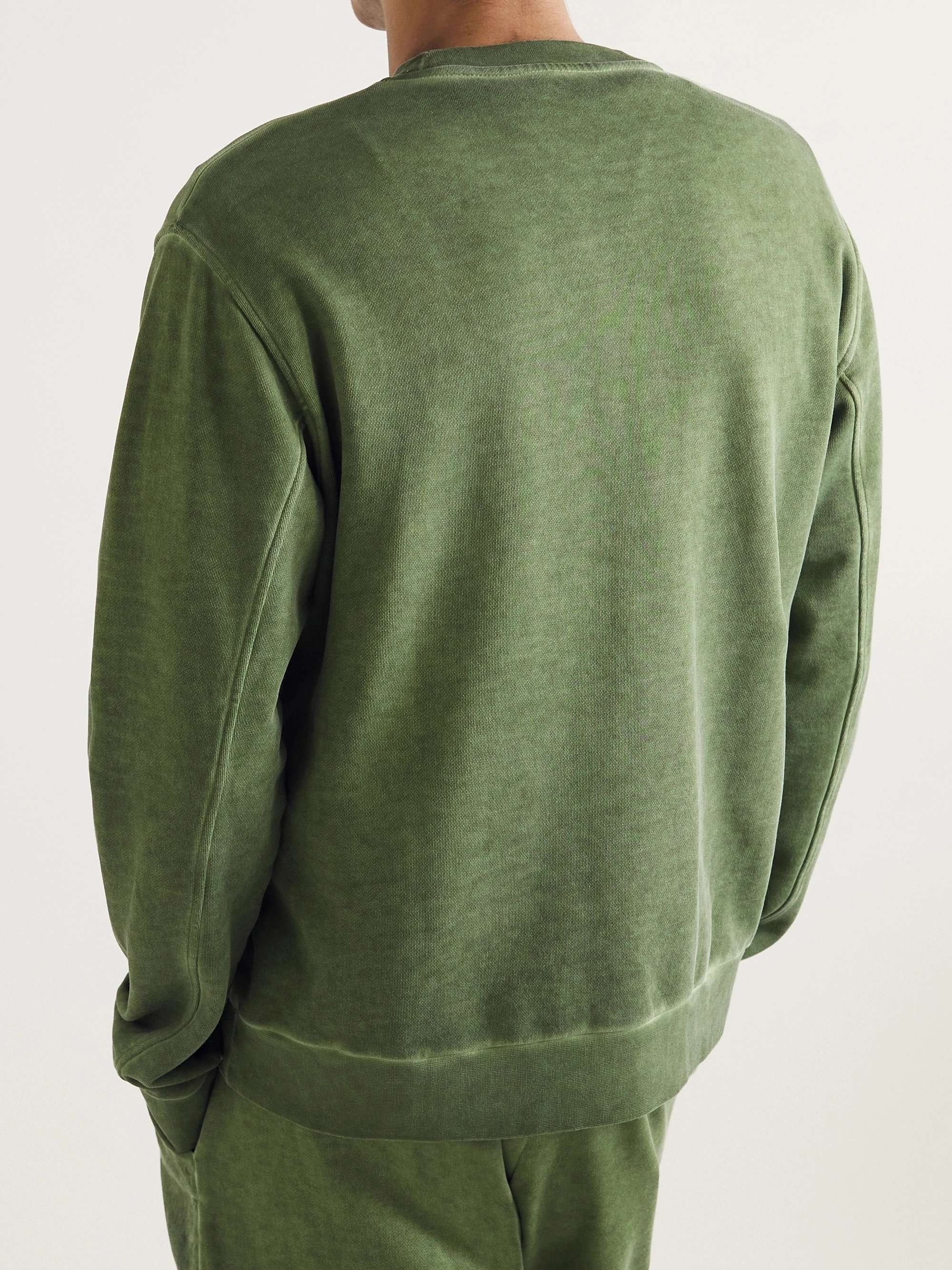 SAIF UD DEEN Cold-Dyed Logo-Print Cotton-Jersey Sweatshirt