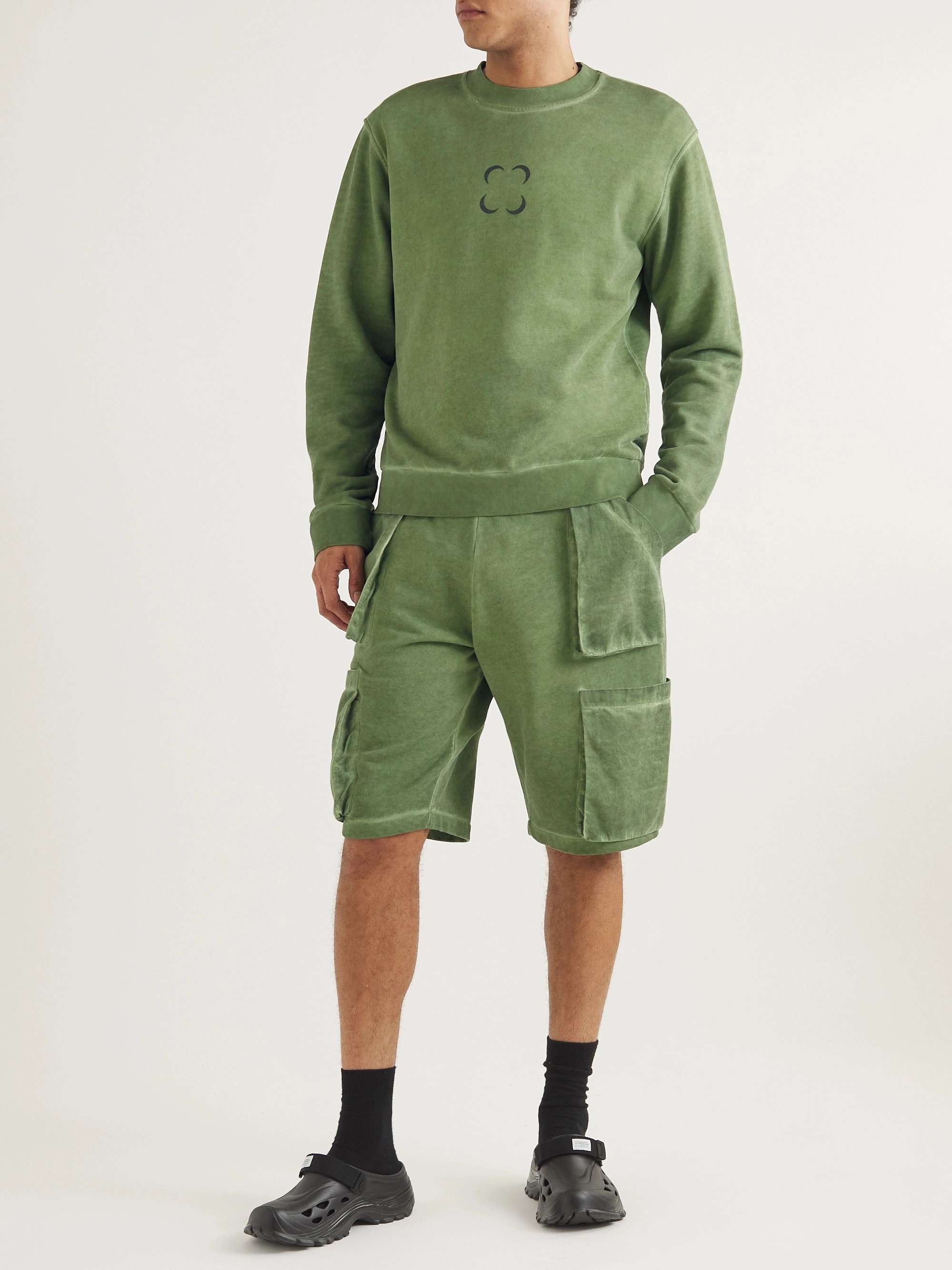 SAIF UD DEEN Cold-Dyed Logo-Print Cotton-Jersey Sweatshirt
