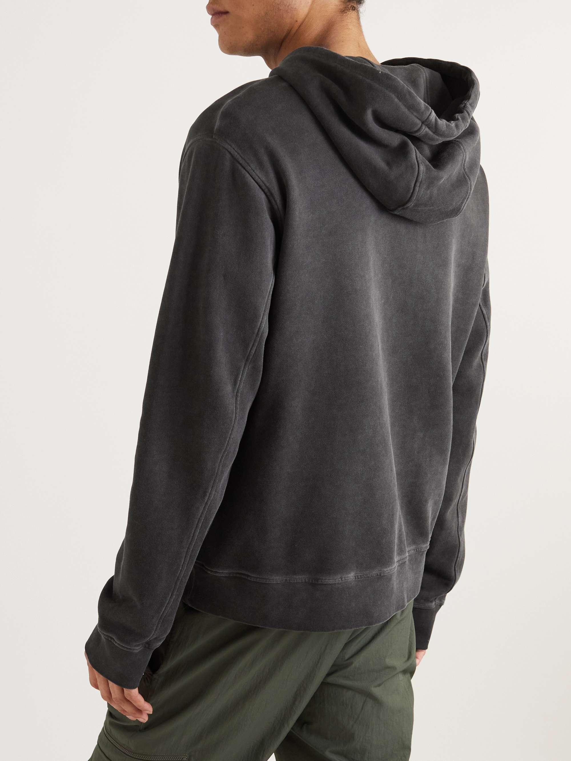SAIF UD DEEN Logo-Print Cold-Dyed Cotton-Jersey Hoodie