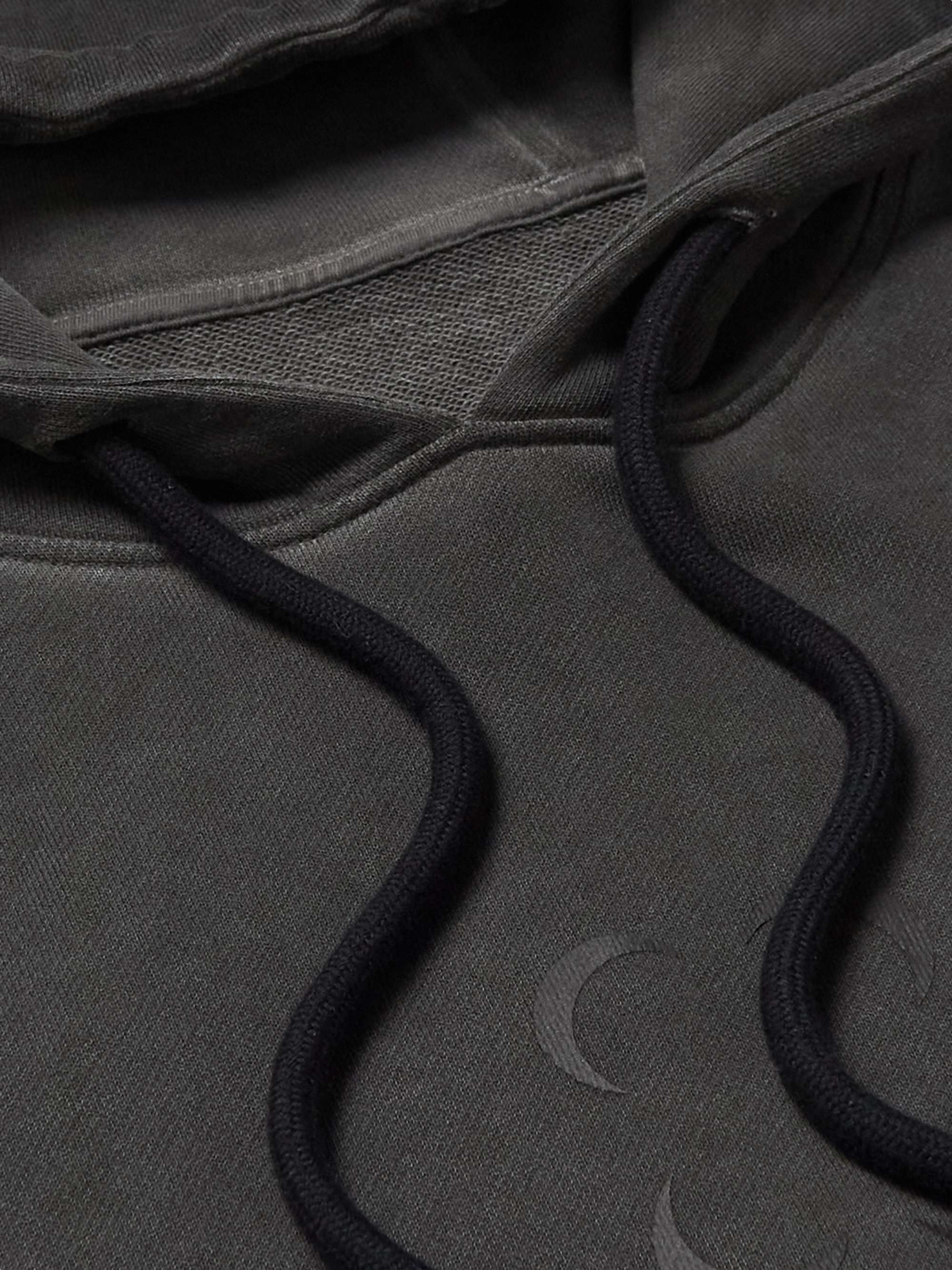 SAIF UD DEEN Logo-Print Cold-Dyed Cotton-Jersey Hoodie