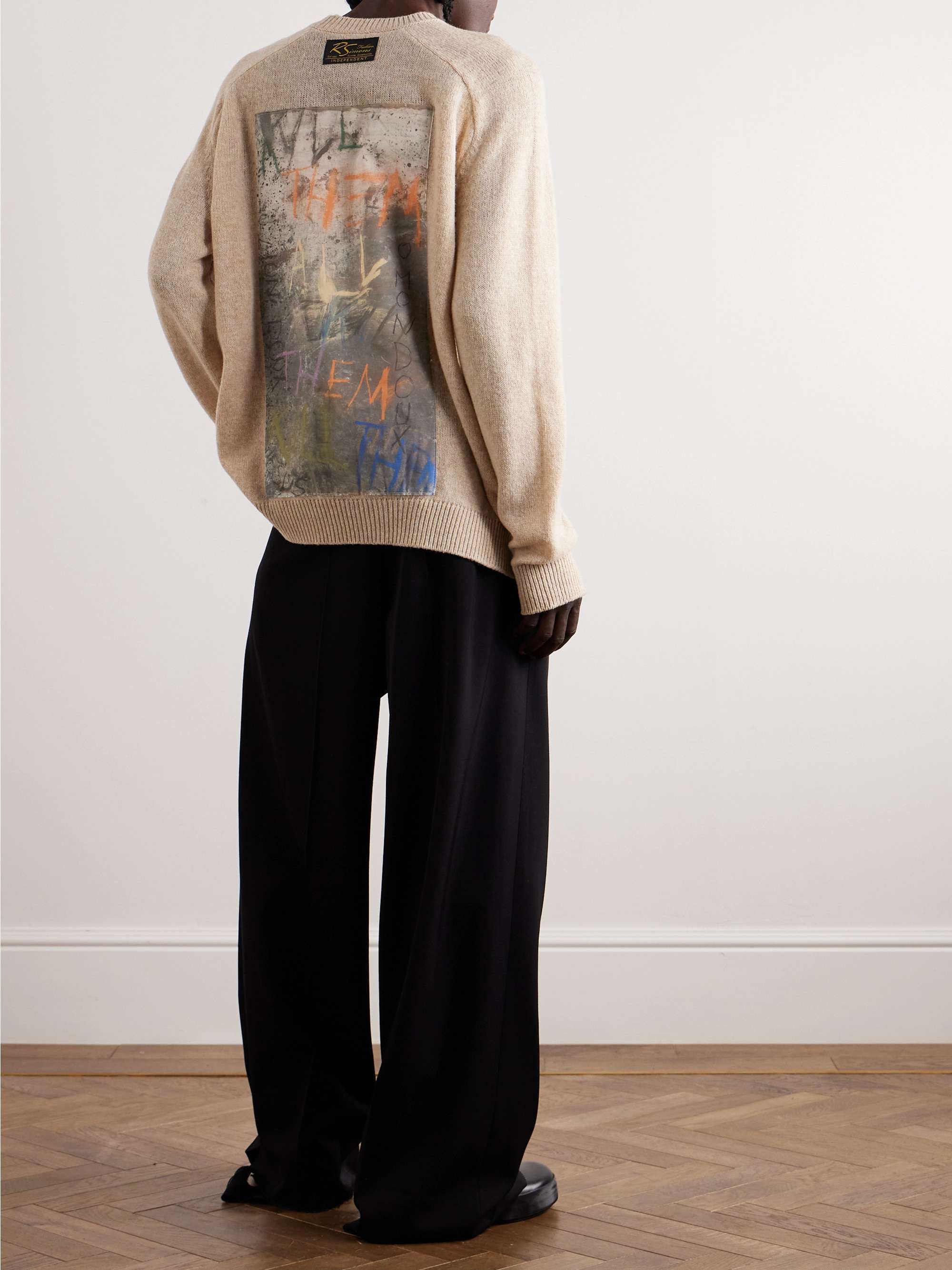 RAF SIMONS Appliquéd Wool Sweater