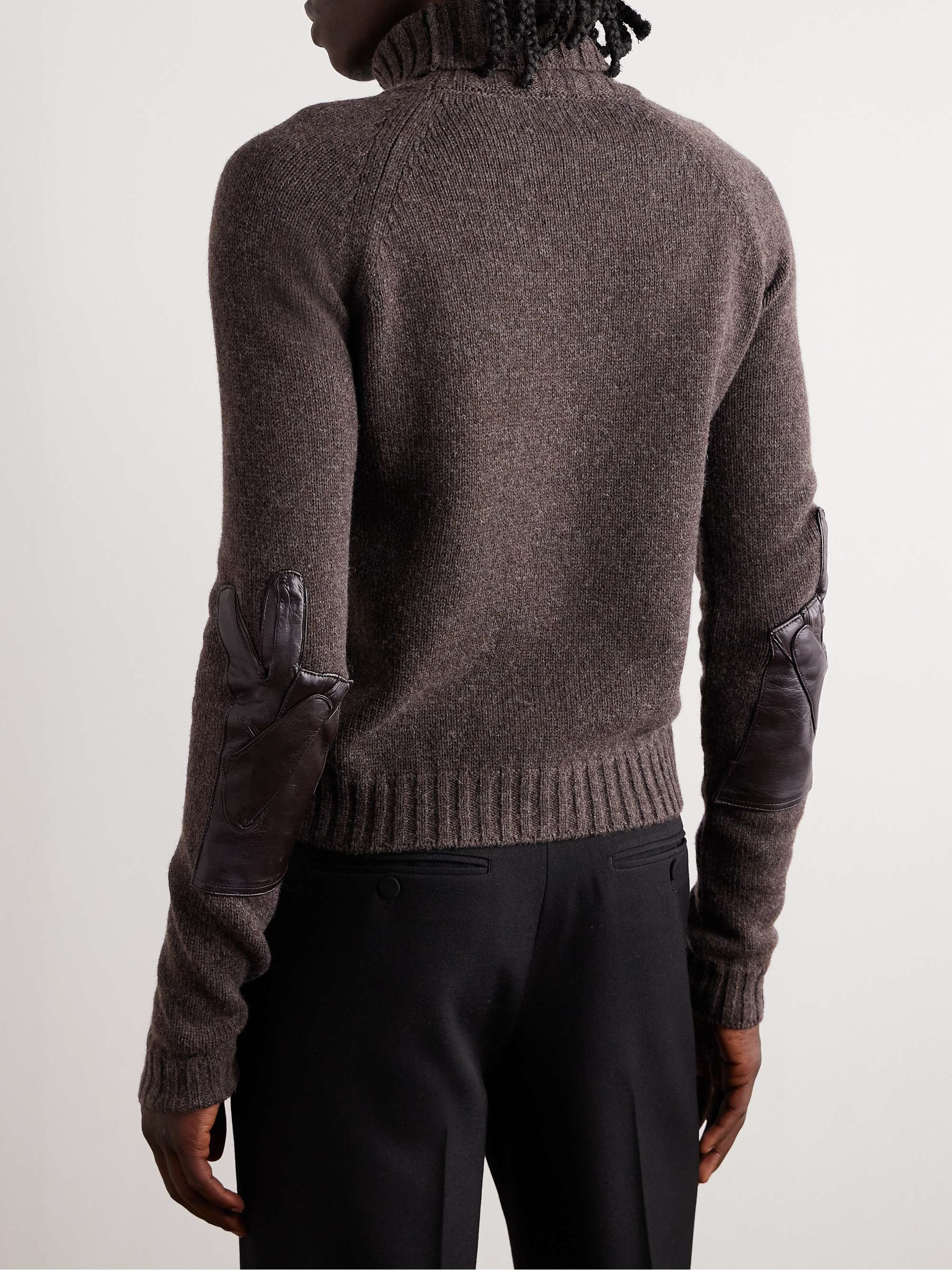 RAF SIMONS Appliquéd Turtleneck Wool Sweater