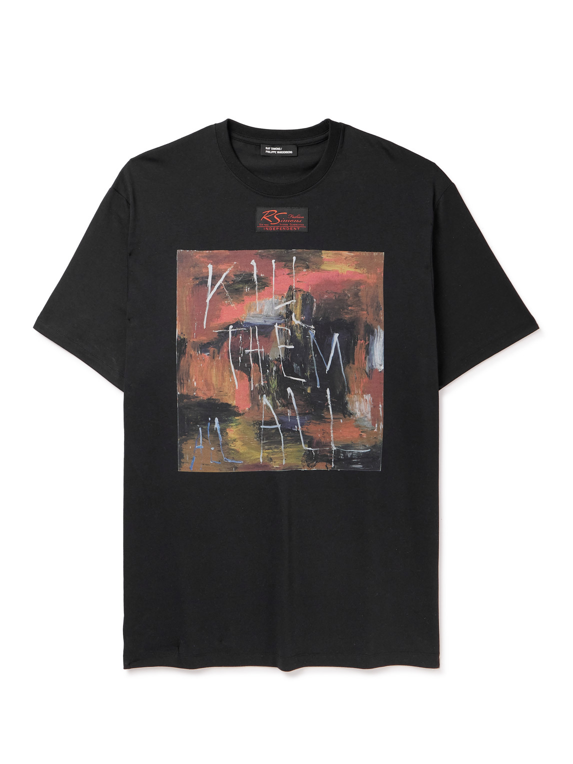 Raf Simons Oversized Kill Them All T-shirt In Black
