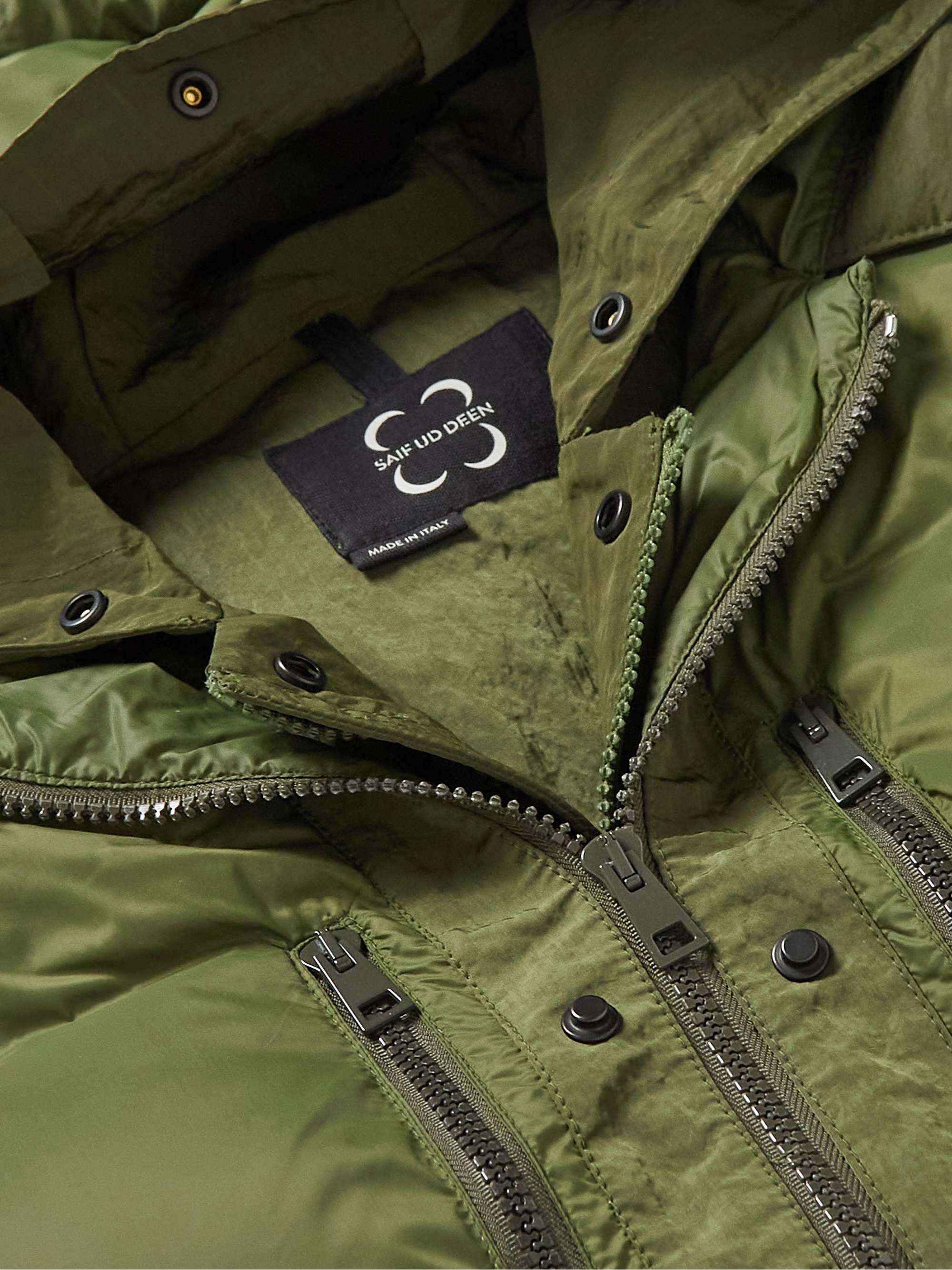 SAIF UD DEEN Crinkled-Canvas Parka with Detachable Shell Gilet