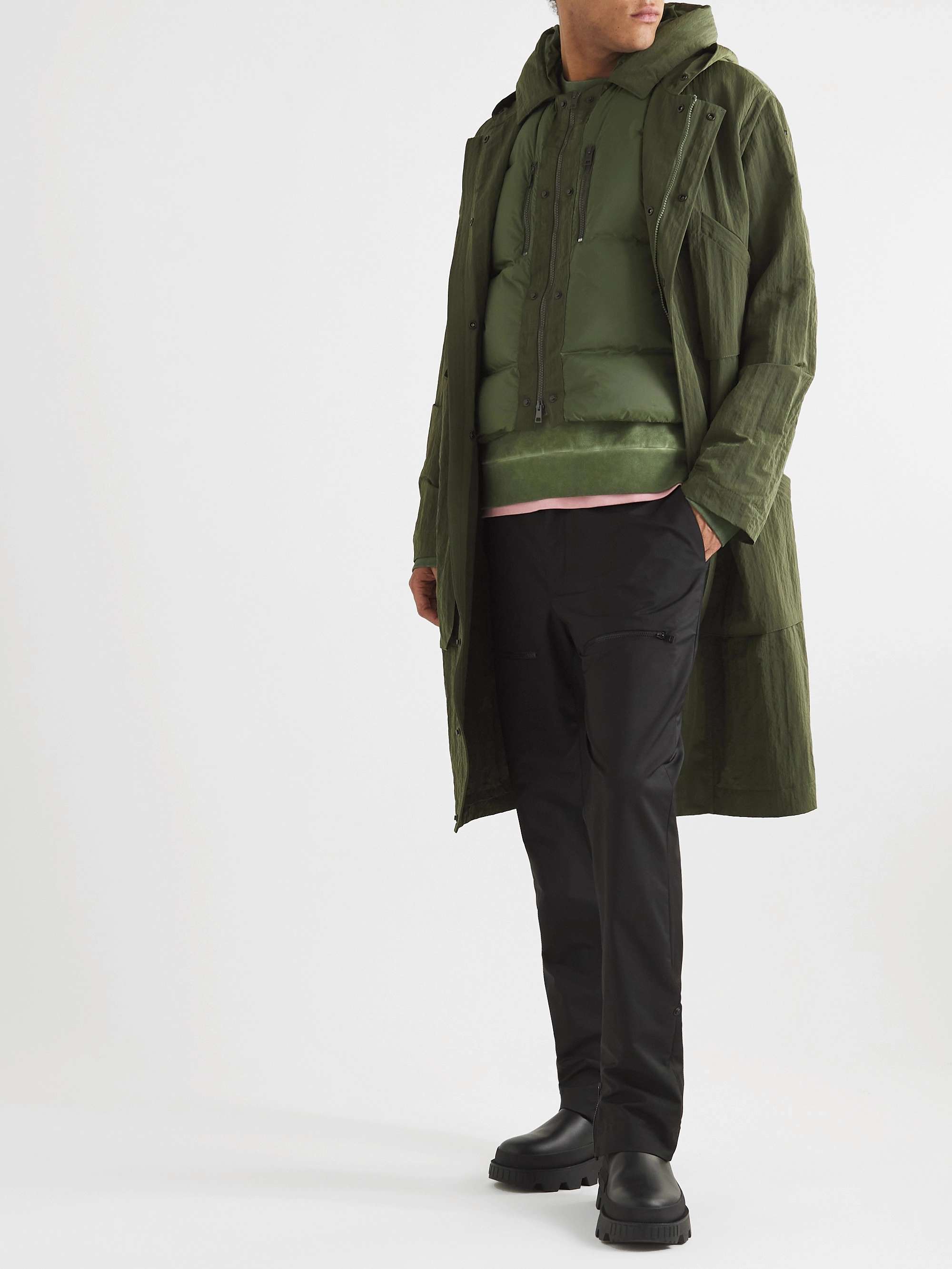 SAIF UD DEEN Crinkled-Canvas Parka with Detachable Shell Gilet