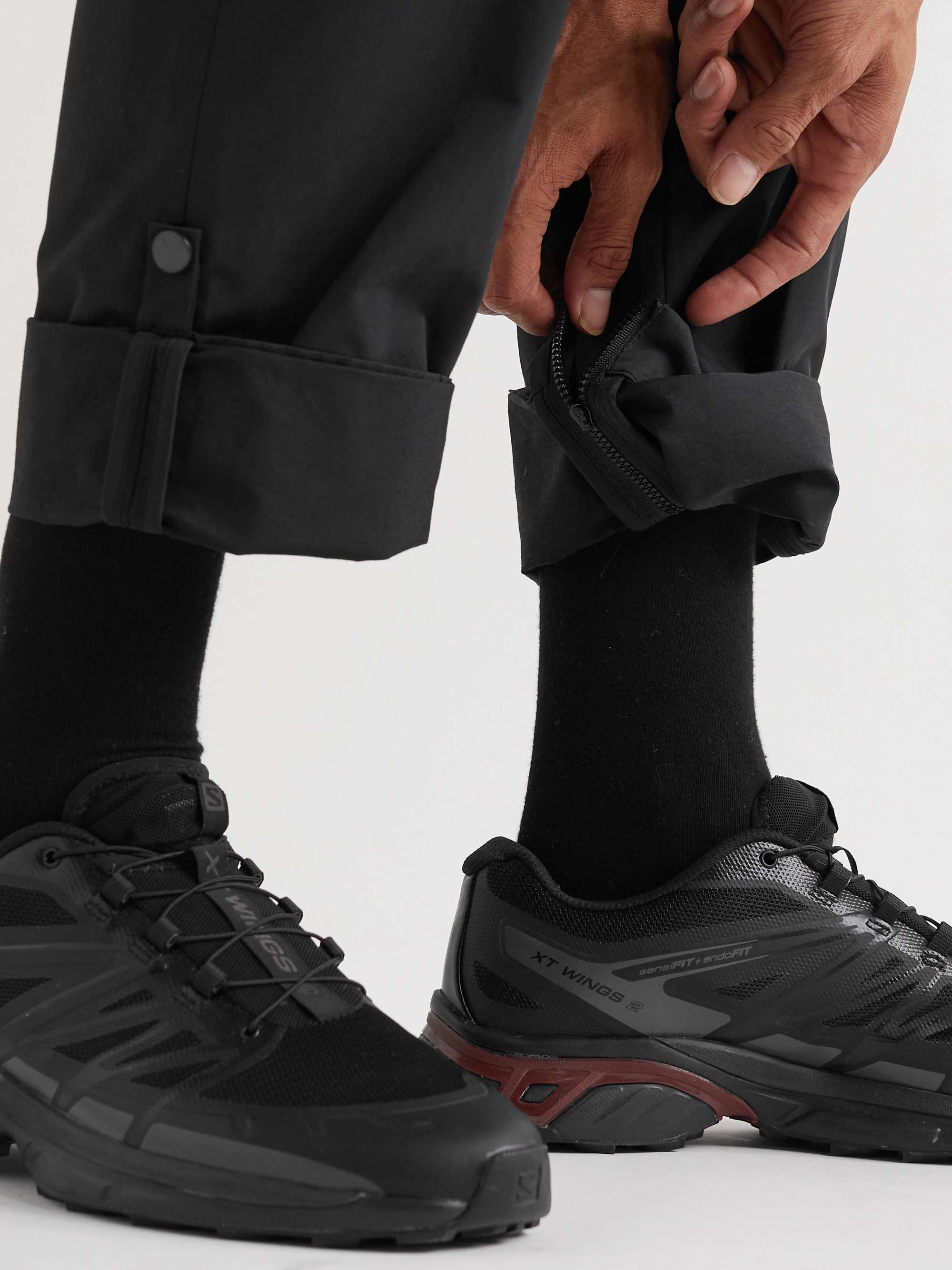 SAIF UD DEEN Straight-Leg Panelled Cotton-Blend Shell Cargo Trousers