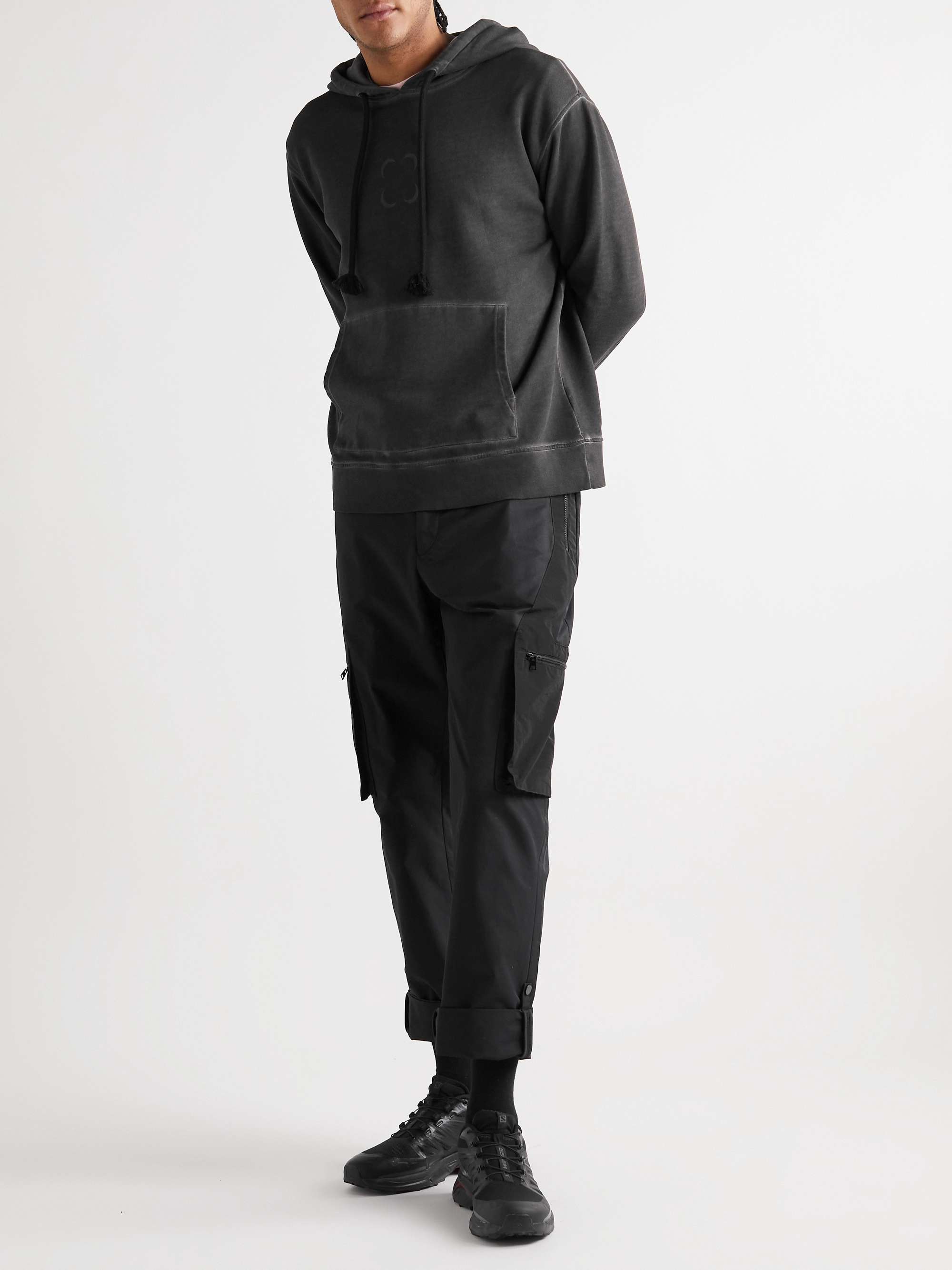 SAIF UD DEEN Straight-Leg Panelled Cotton-Blend Shell Cargo Trousers