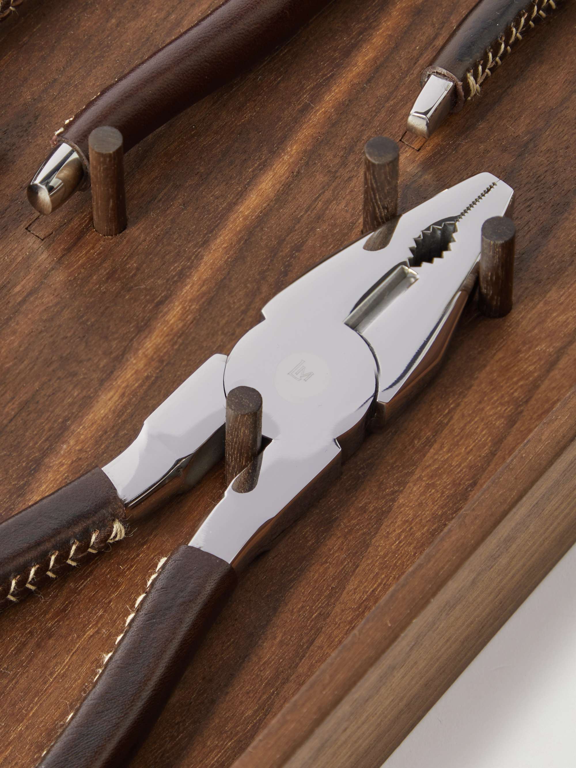 LORENZI MILANO Stainless Steel and Leather Tool Set