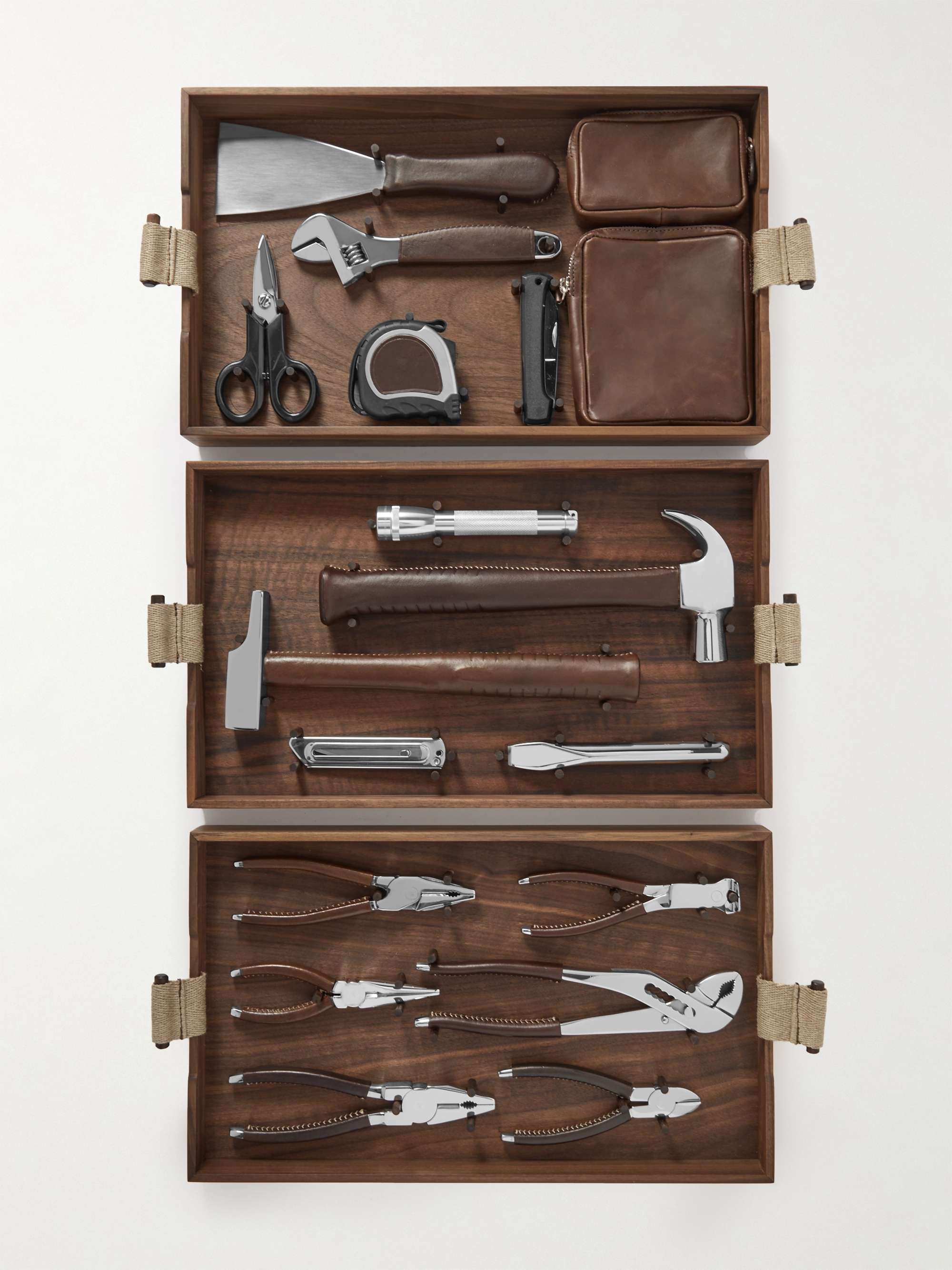 LORENZI MILANO Stainless Steel and Leather Tool Set