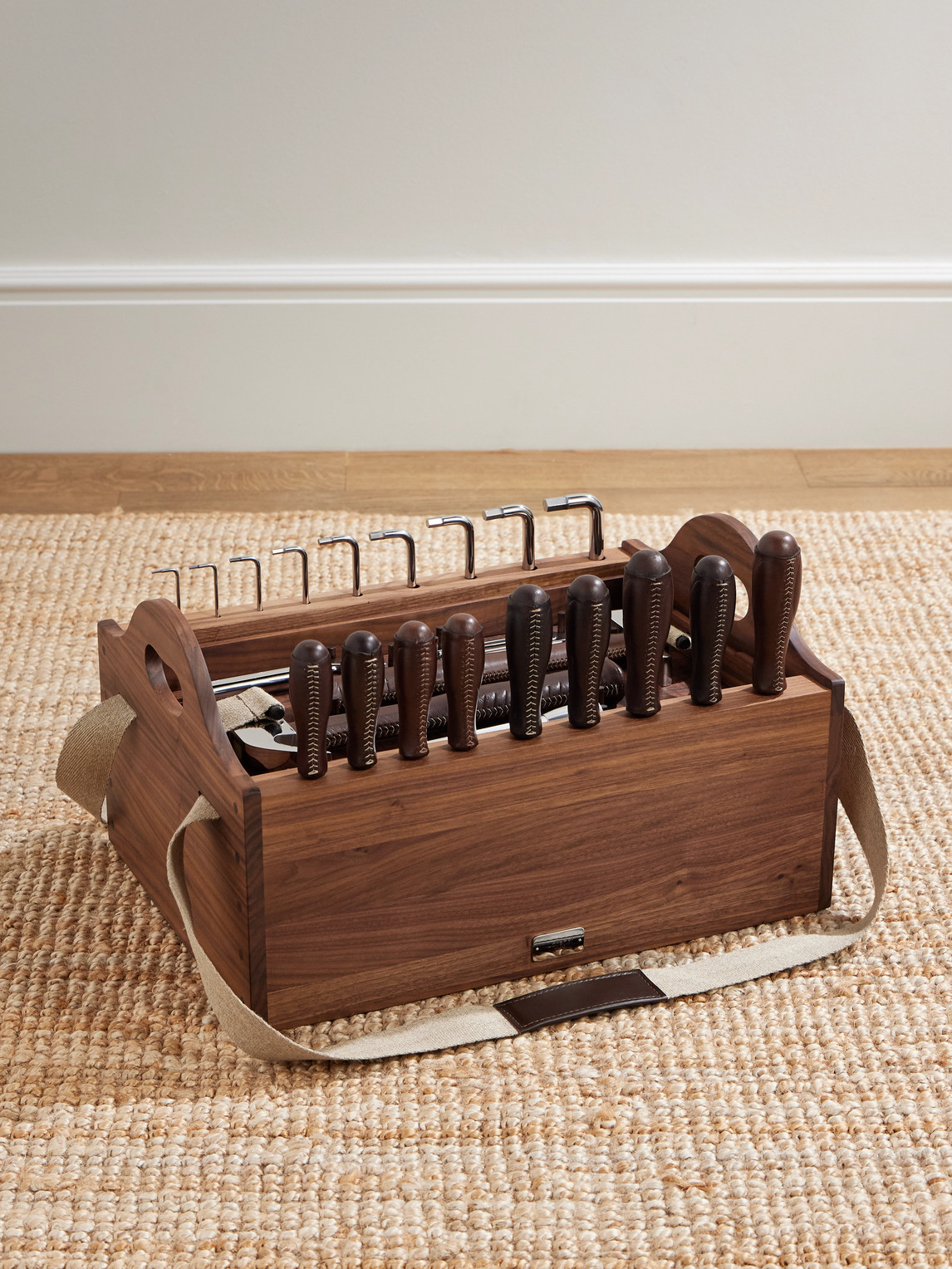 Lorenzi Milano Stainless Steel and Leather Tool Set - Men