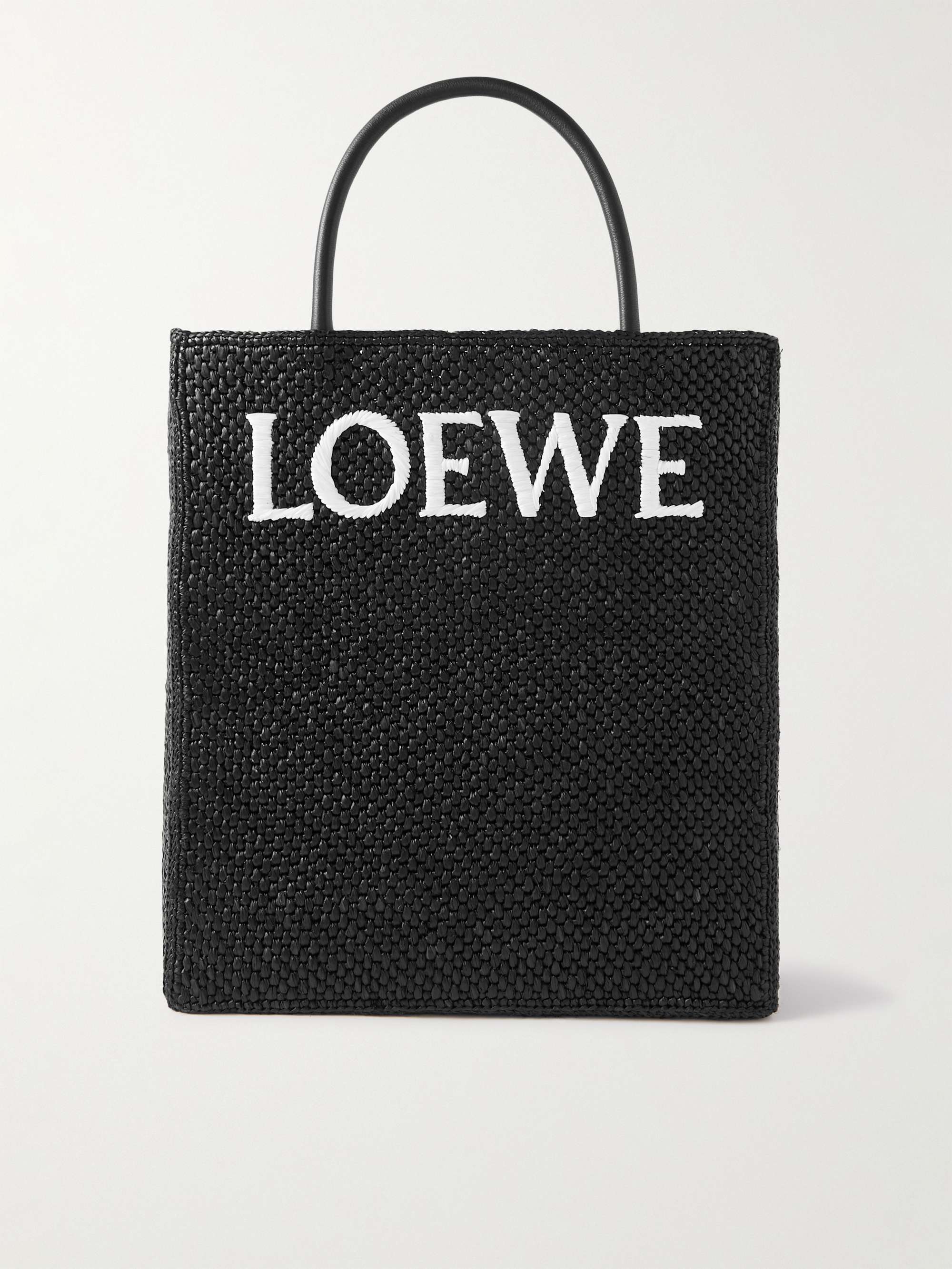 LOEWE Standard A4 Logo-Embroidered Raffia Tote Bag for Men | MR PORTER