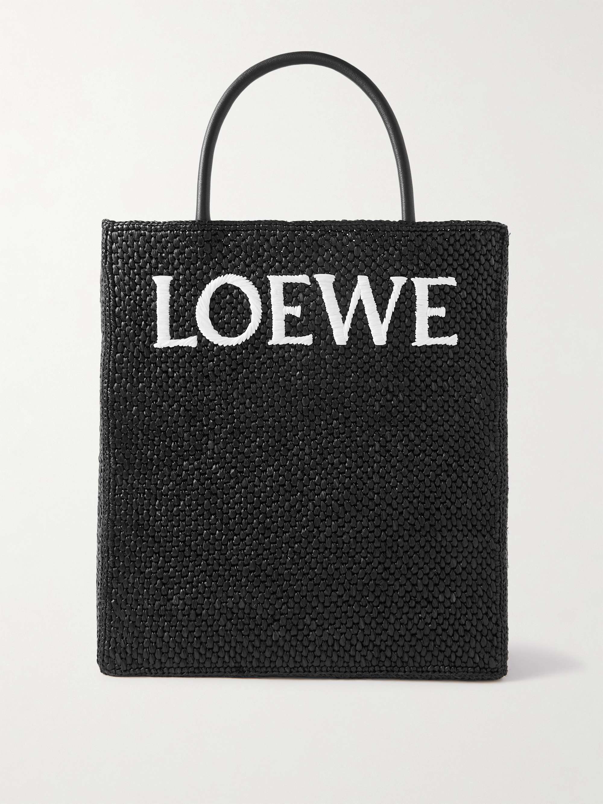 LOEWE Standard A4 Logo-Embroidered Raffia Tote Bag for Men | MR PORTER