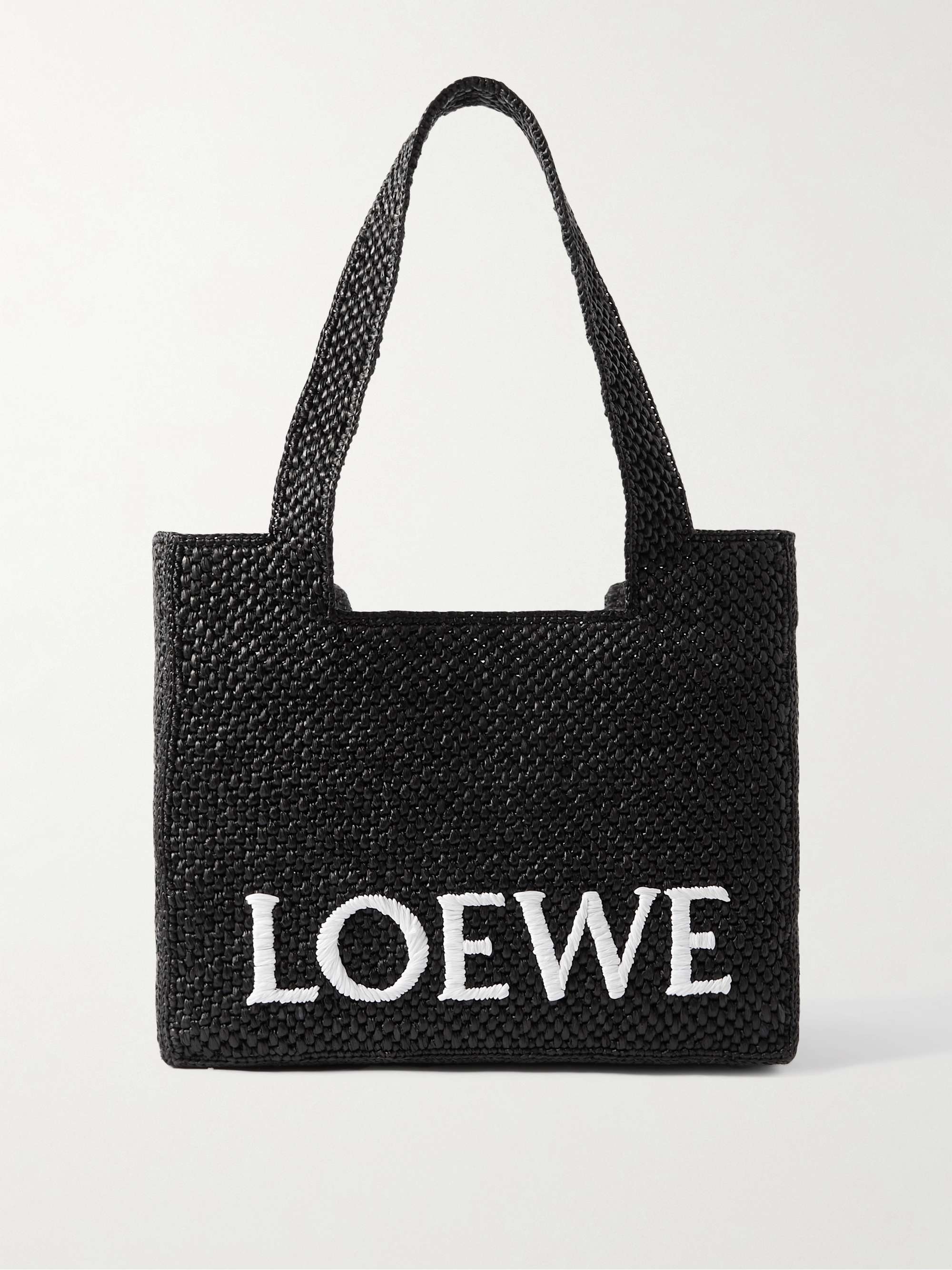 LOEWE Medium Logo-Embroidered Raffia Tote Bag for Men | MR PORTER