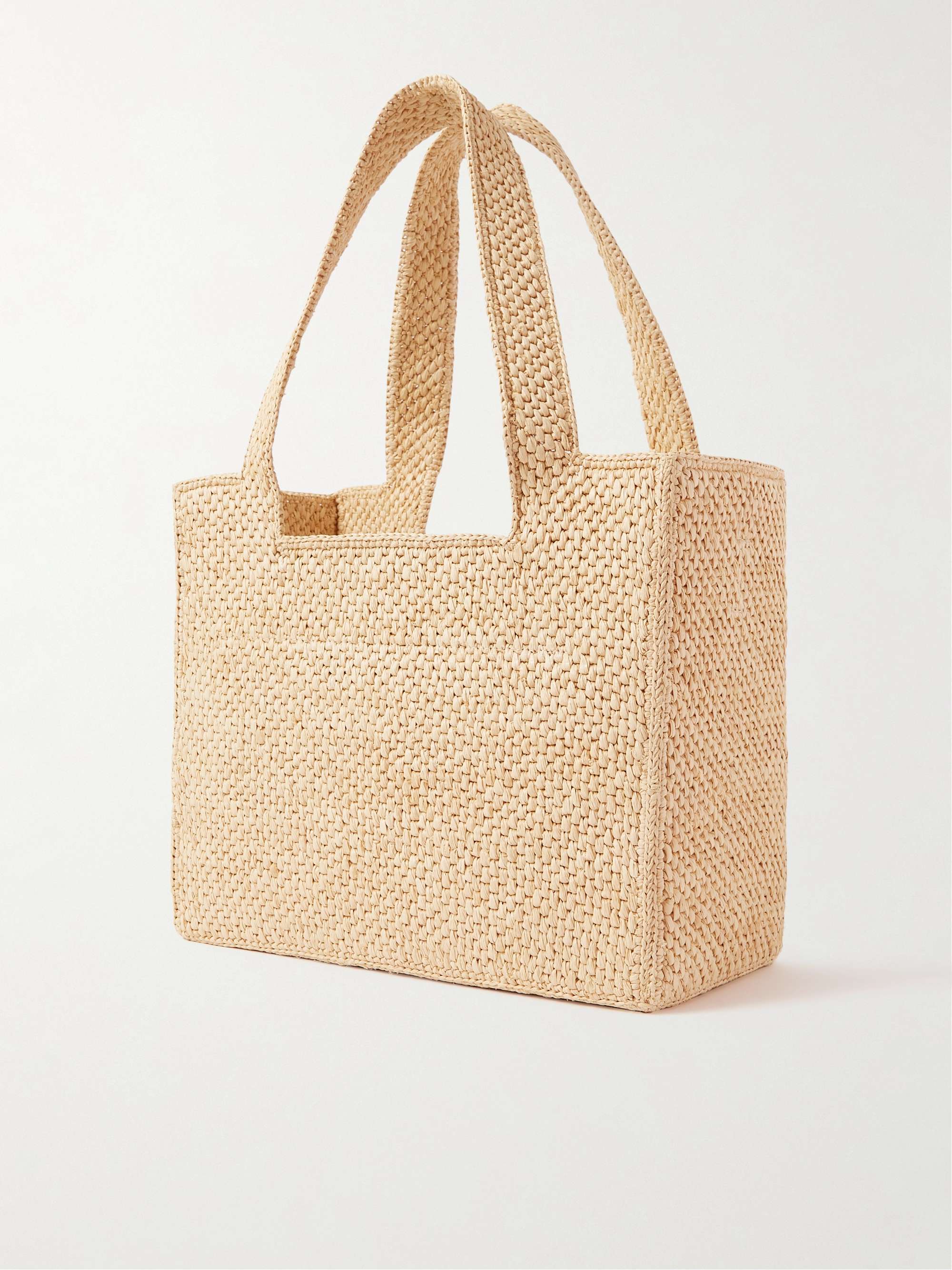LOEWE + Paula's Ibiza Logo-Embroidered Raffia Tote Bag