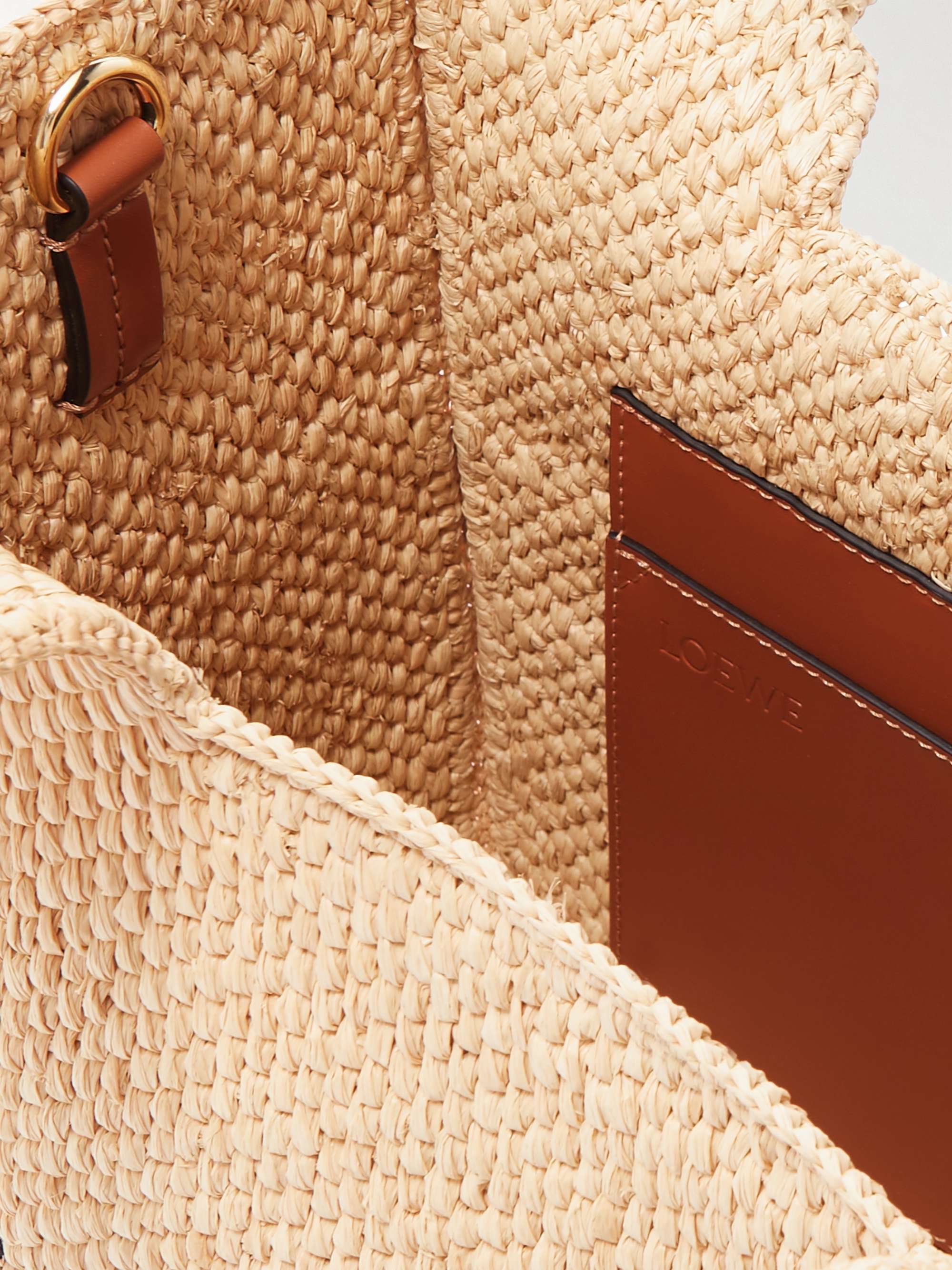 LOEWE + Paula's Ibiza Logo-Embroidered Raffia Tote Bag
