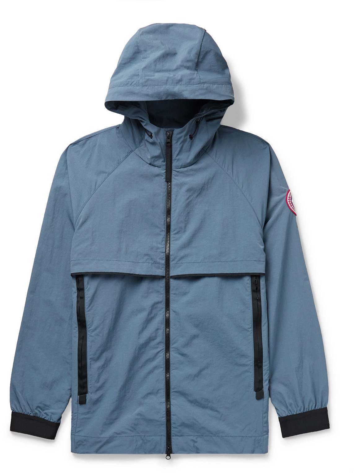 Canada Goose Faber Logo-appliquéd Acclimaluxe Shell Hooded Jacket In Blue