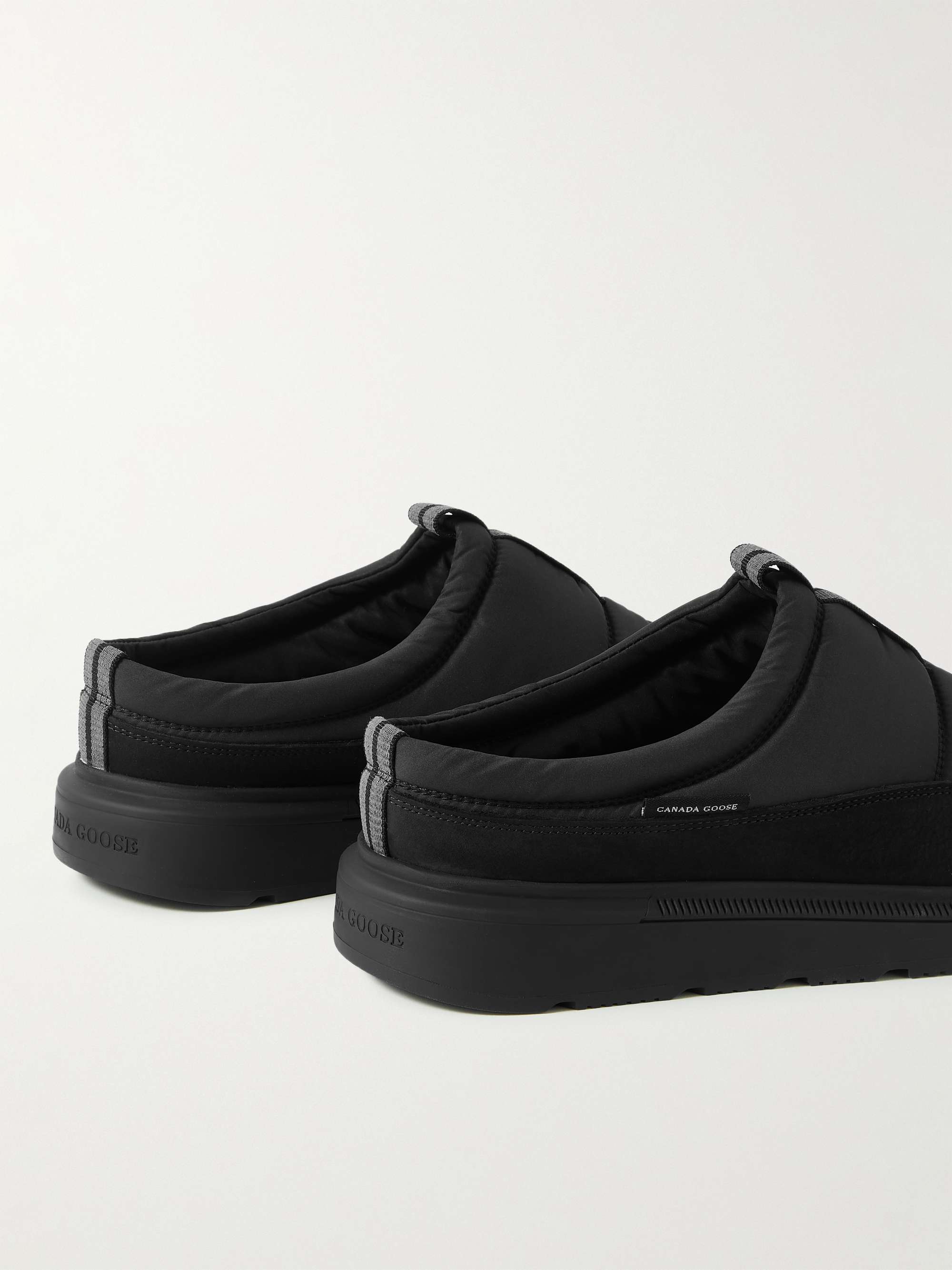 CANADA GOOSE Crofton Suede-Trimmed Quilted Nylon Mules