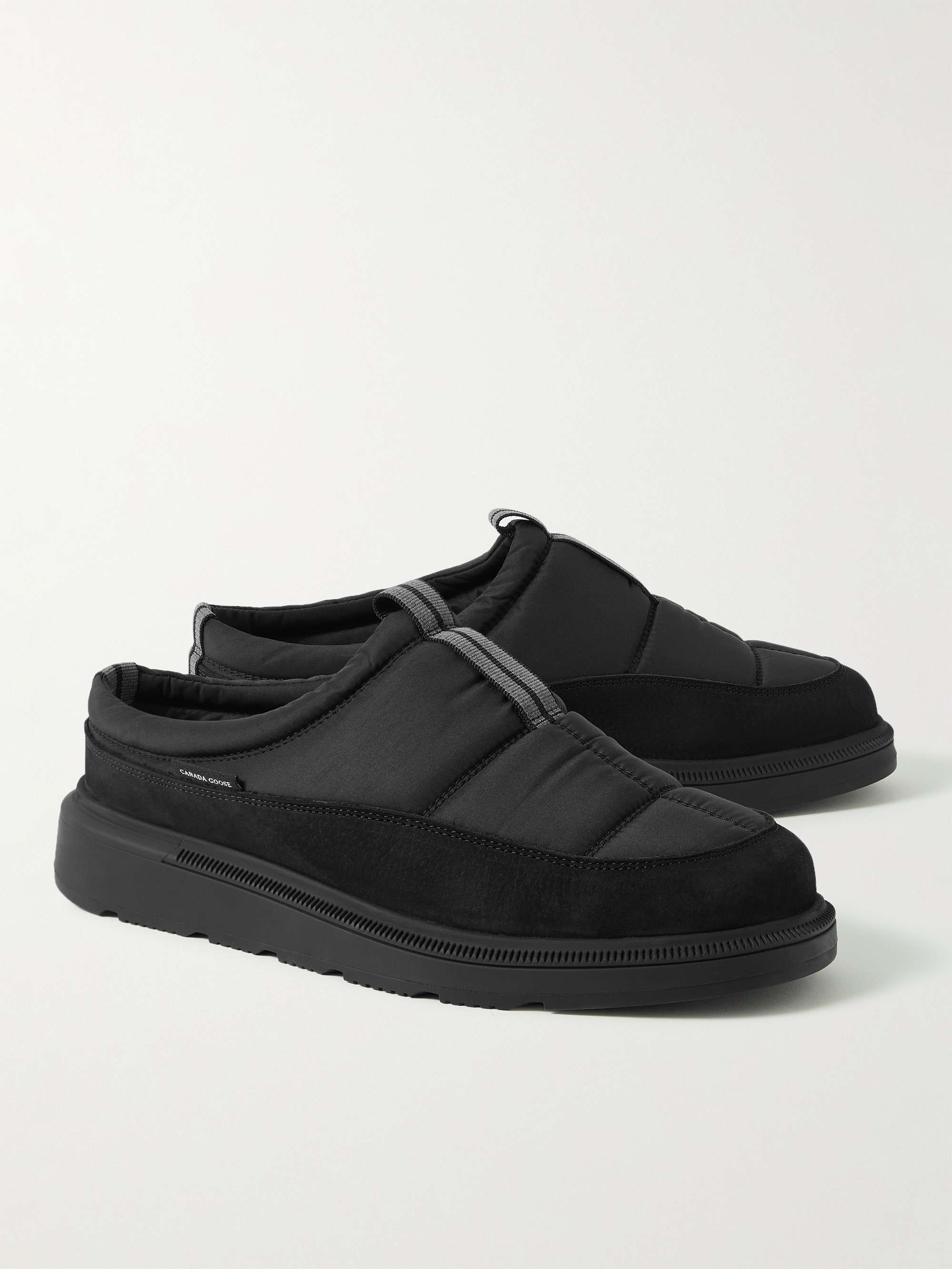CANADA GOOSE Crofton Suede-Trimmed Quilted Nylon Mules