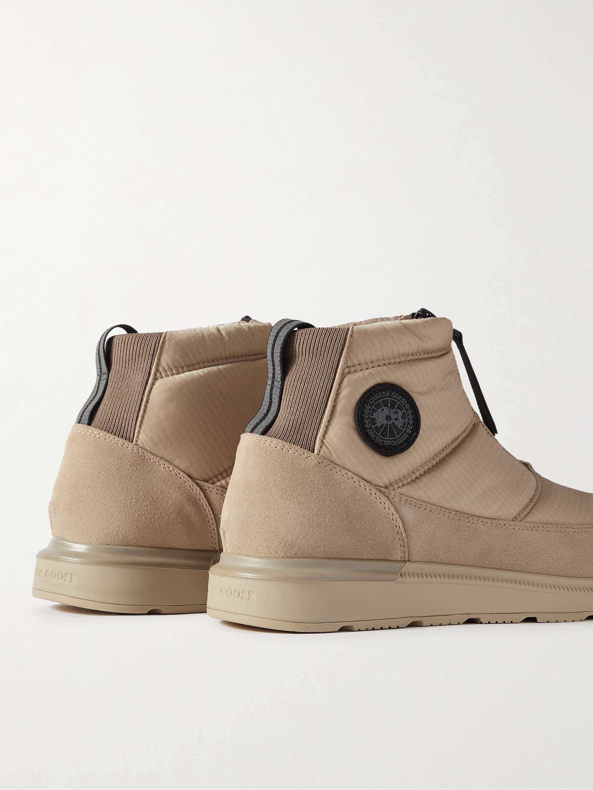 CANADA GOOSE Crofton Suede-Trimmed Quilted Ripstop Boots