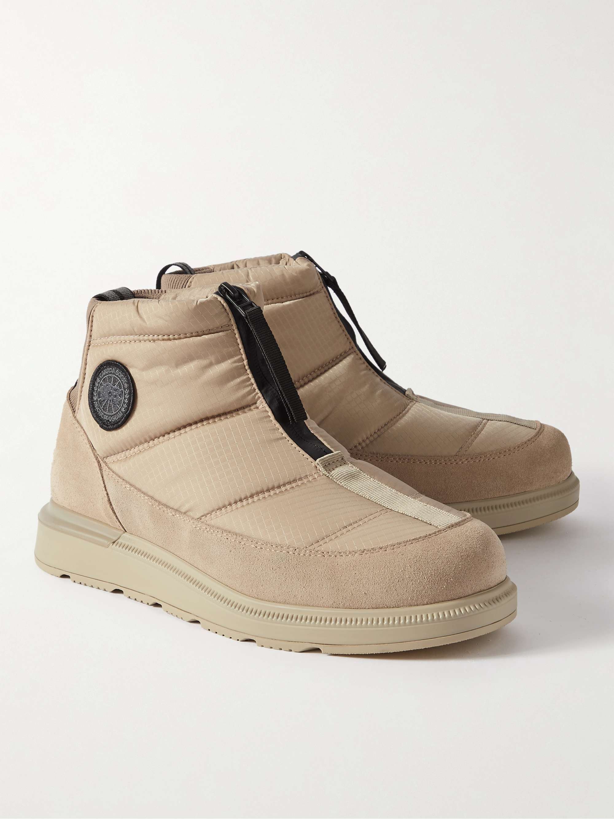 CANADA GOOSE Crofton Suede-Trimmed Quilted Ripstop Boots