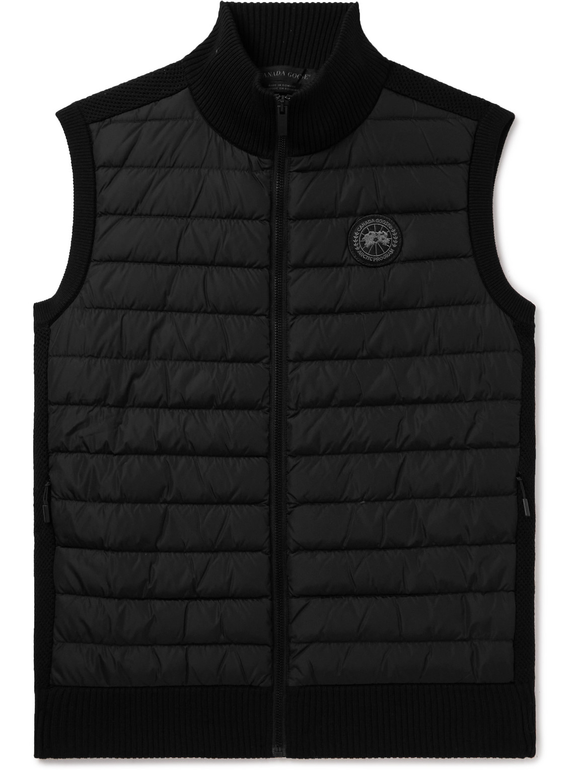 Canada Goose Mens Black Hybridge High-neck Quilted Relaxed-fit Wool Gilet