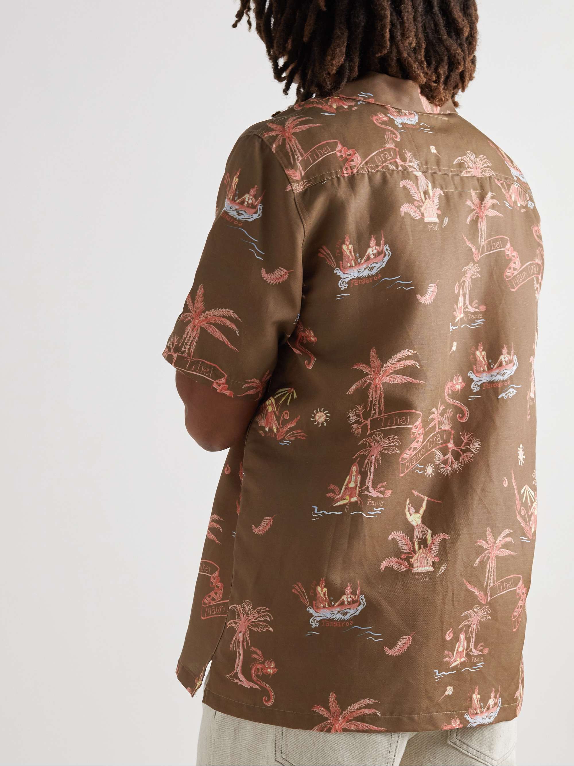 MANAAKI Mana Camp-Collar Printed Lyocell and Linen-Blend Twill Shirt
