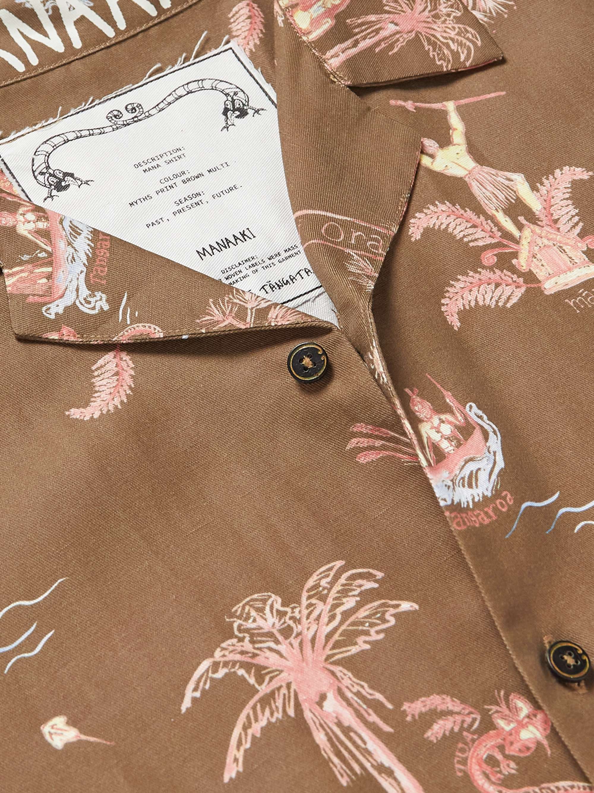 MANAAKI Mana Camp-Collar Printed Lyocell and Linen-Blend Twill Shirt