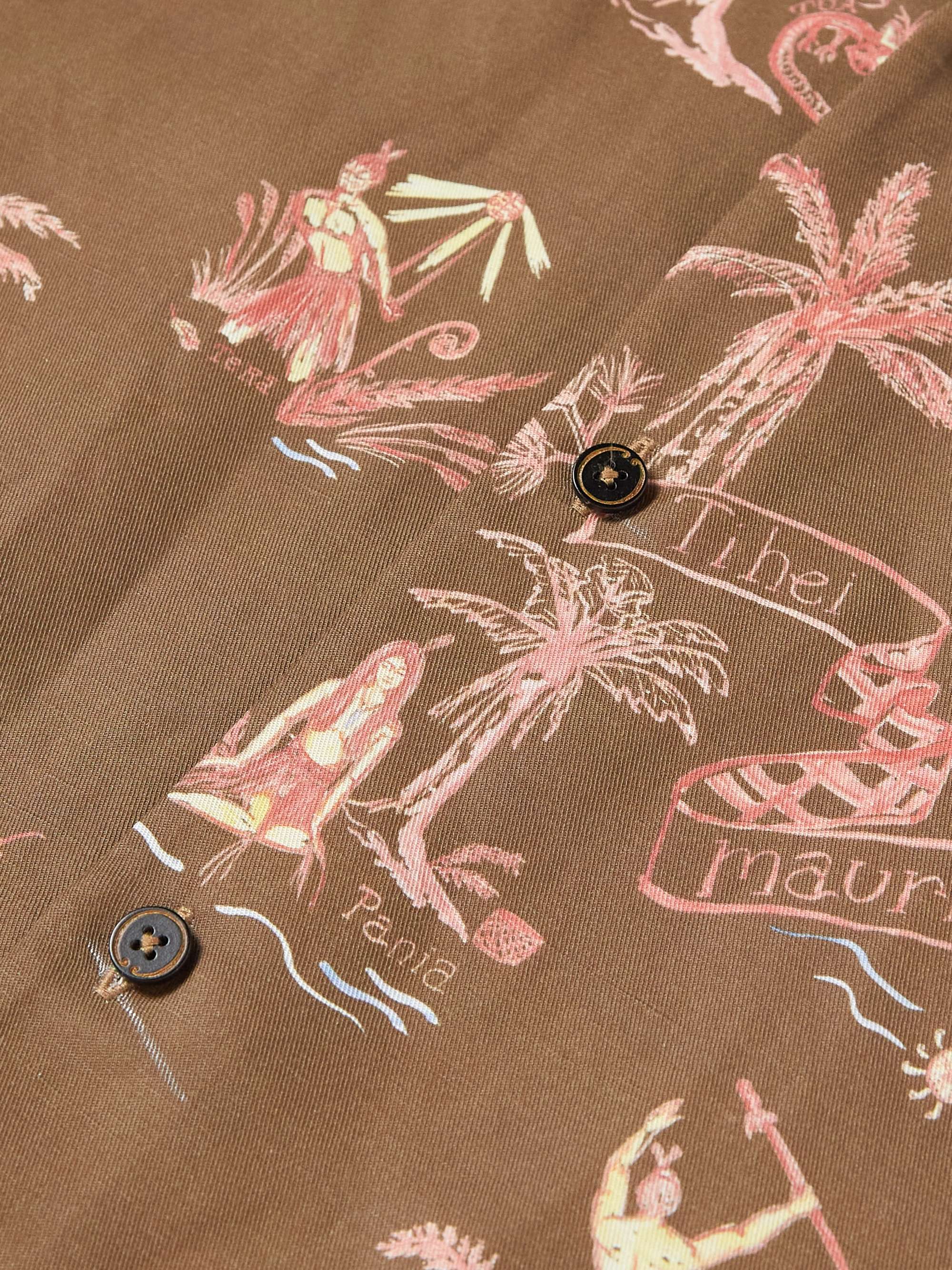 MANAAKI Mana Camp-Collar Printed Lyocell and Linen-Blend Twill Shirt