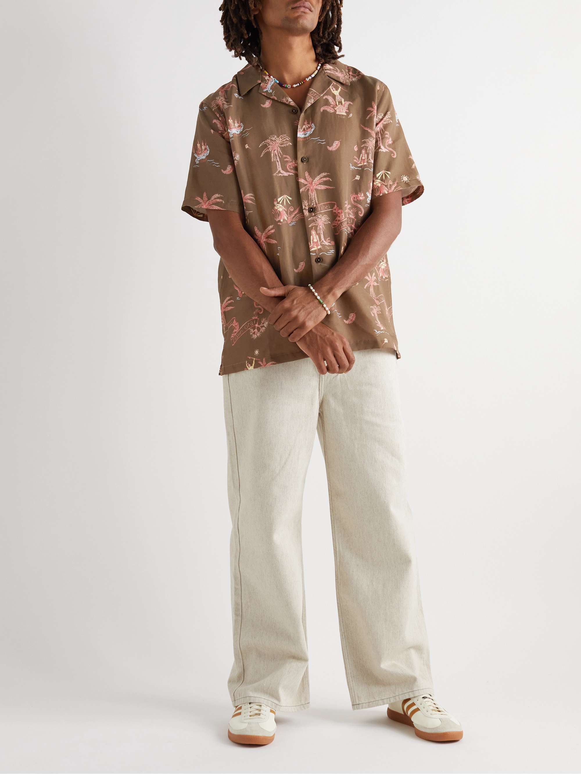 MANAAKI Mana Camp-Collar Printed Lyocell and Linen-Blend Twill Shirt